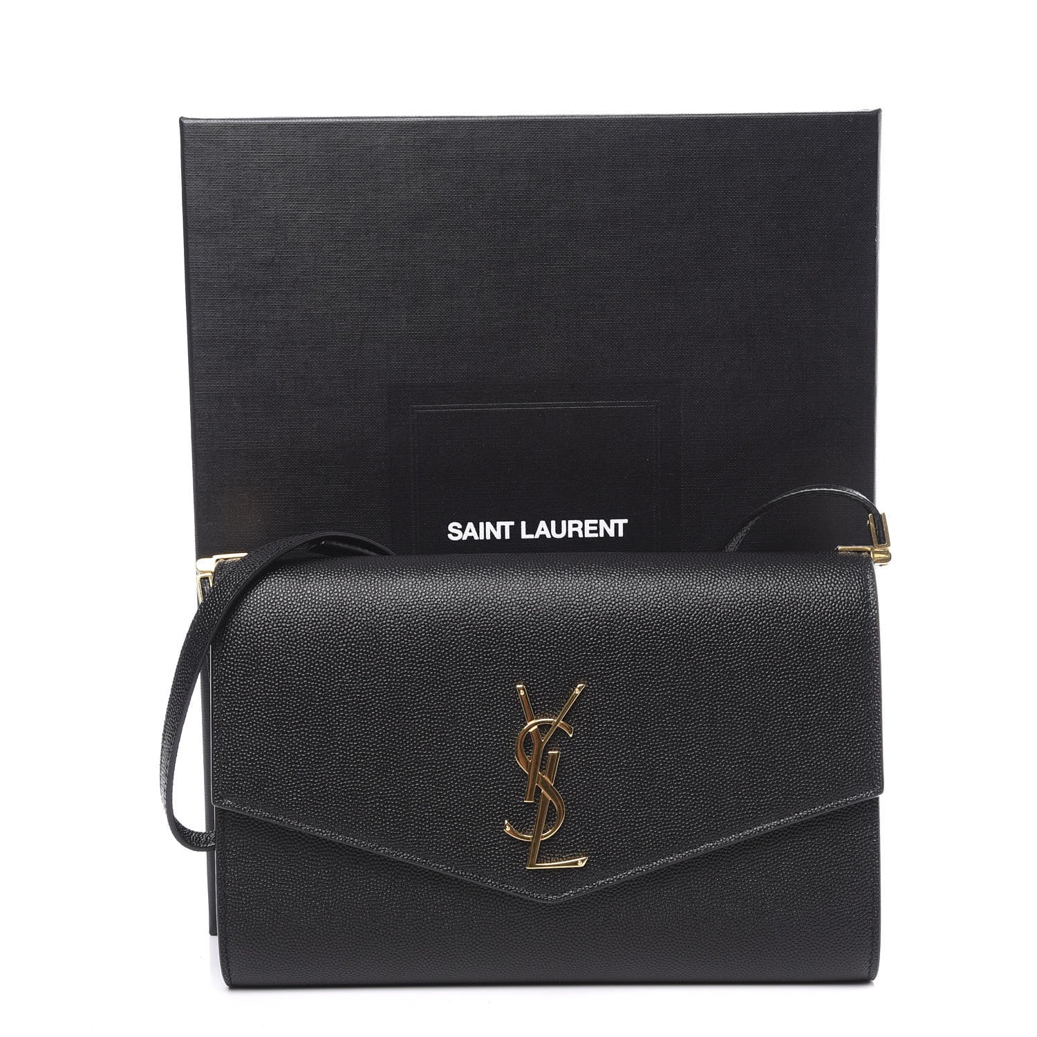 Saint Laurent Grain De Poudre Mini Uptown Crossbody Bag Black 10 of 10