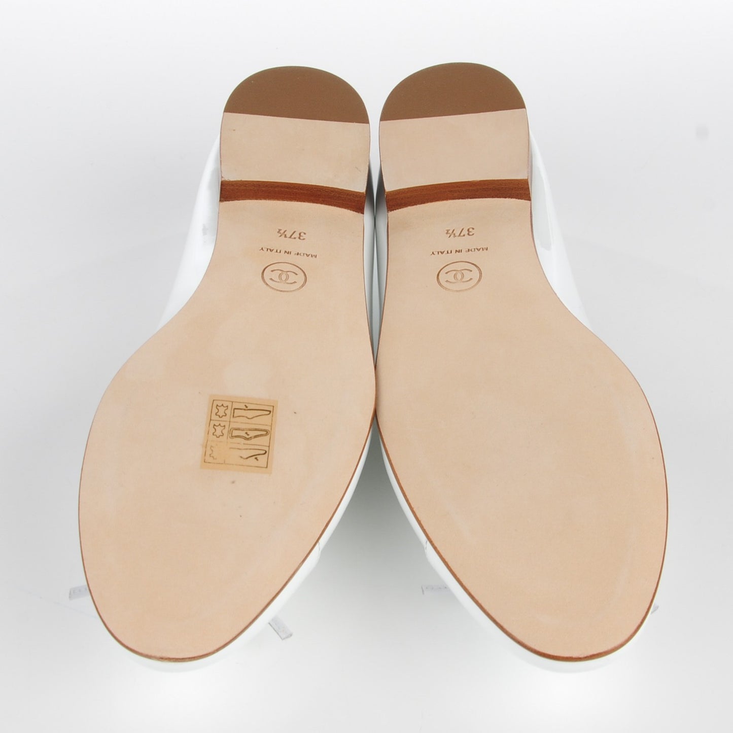 Patent CC Cap Toe Ballerina Flats 37.5 White