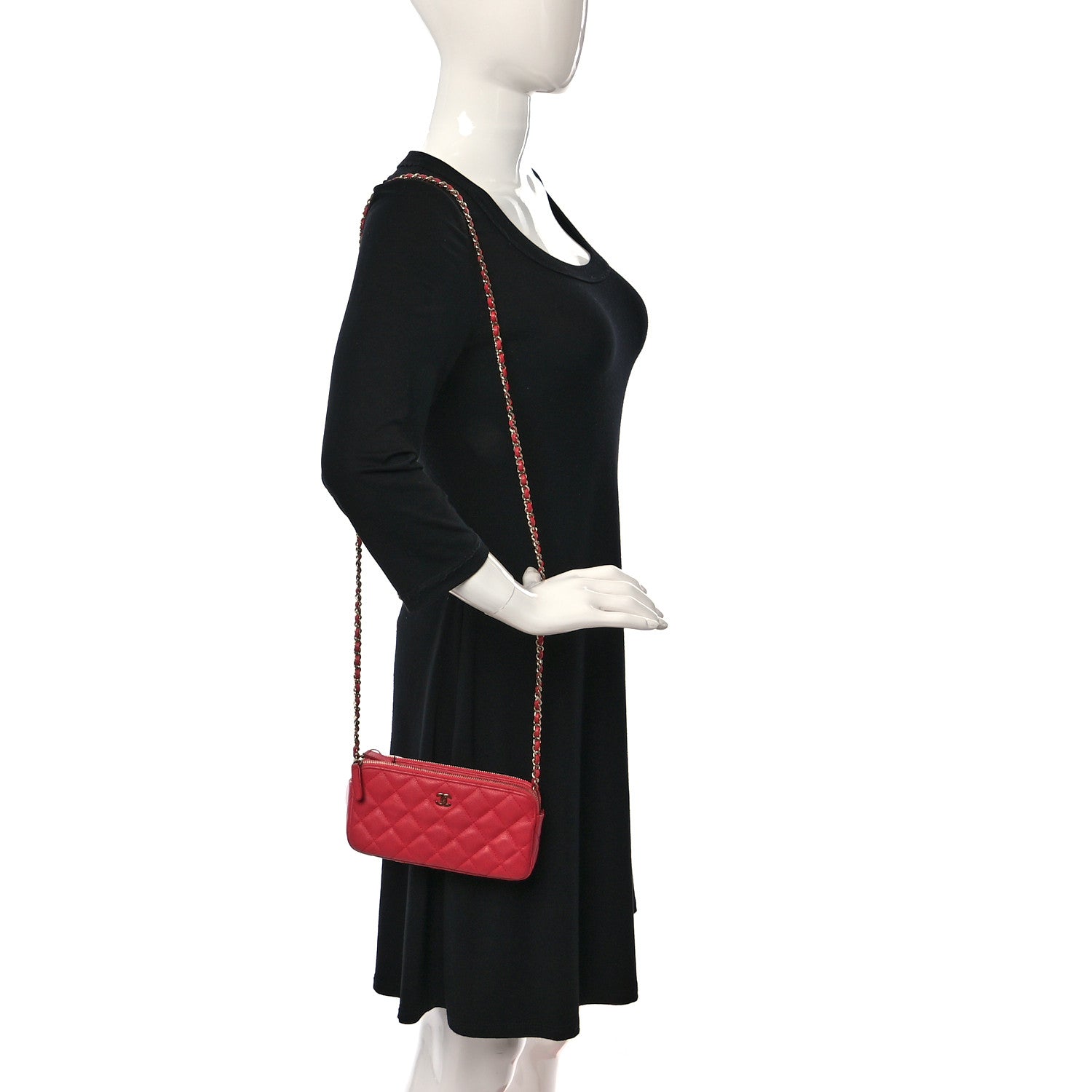 Chanel Caviar Quilted Small Clutch With Chain Pink 2 of 10