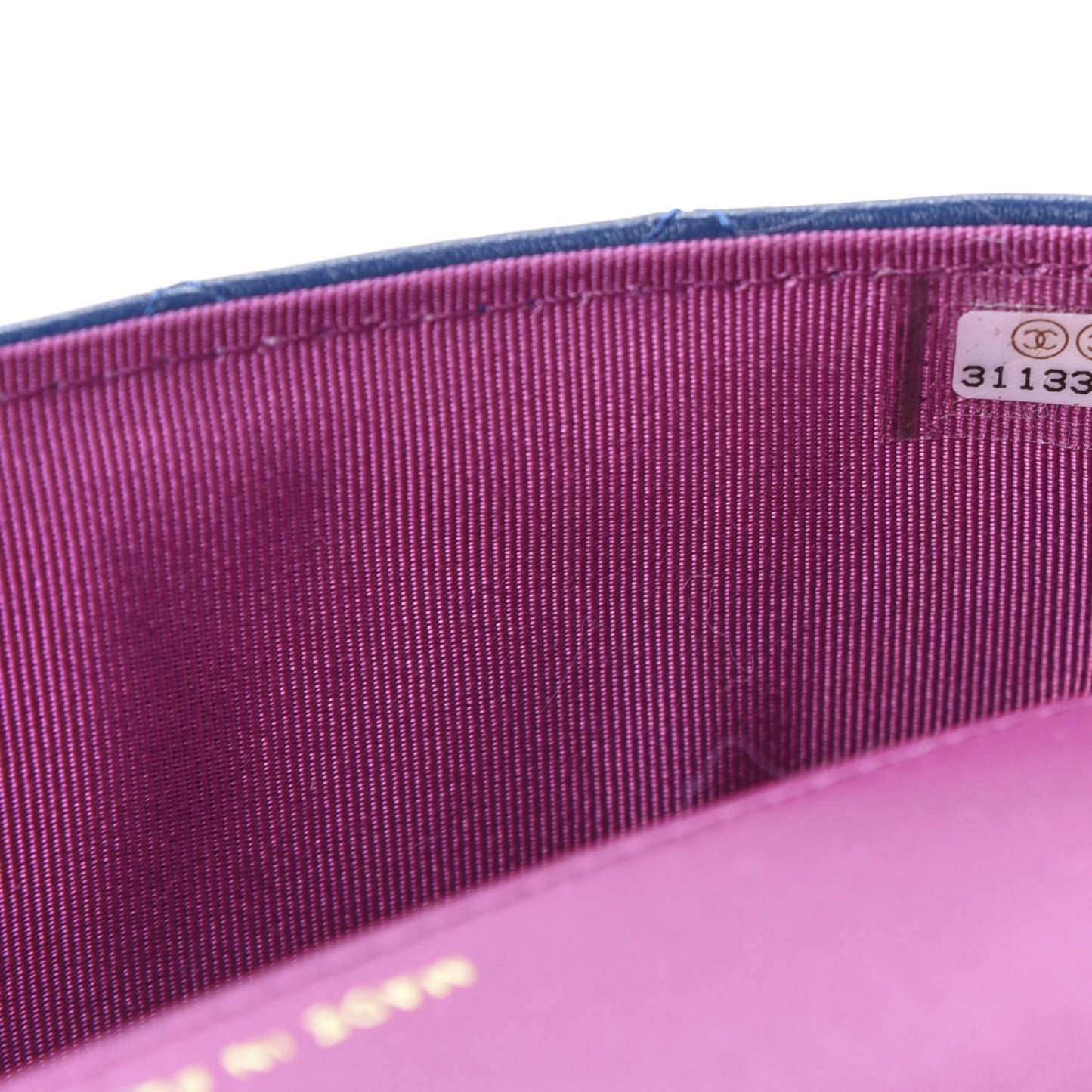 Lambskin Quilted Glasses Case With Chain Blue Purple