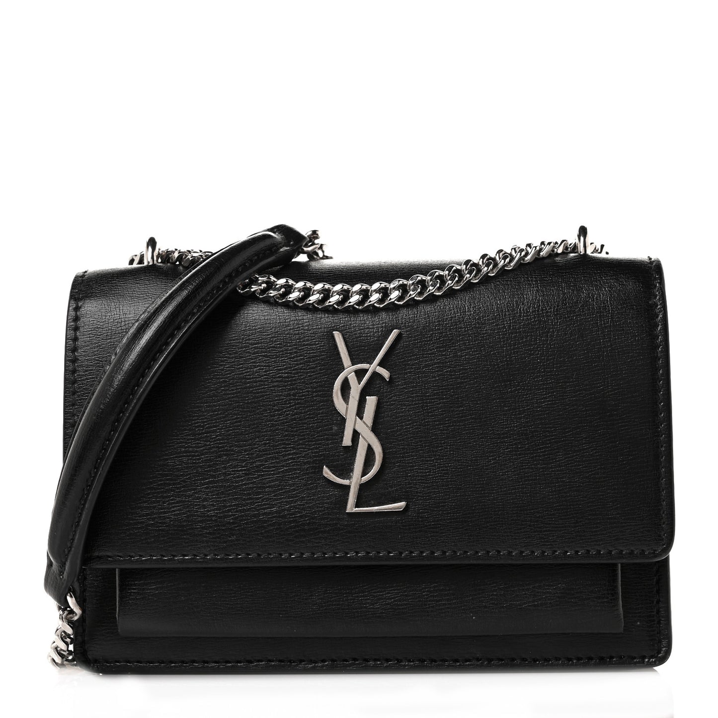 Calfskin Monogram Sunset Chain Wallet Black