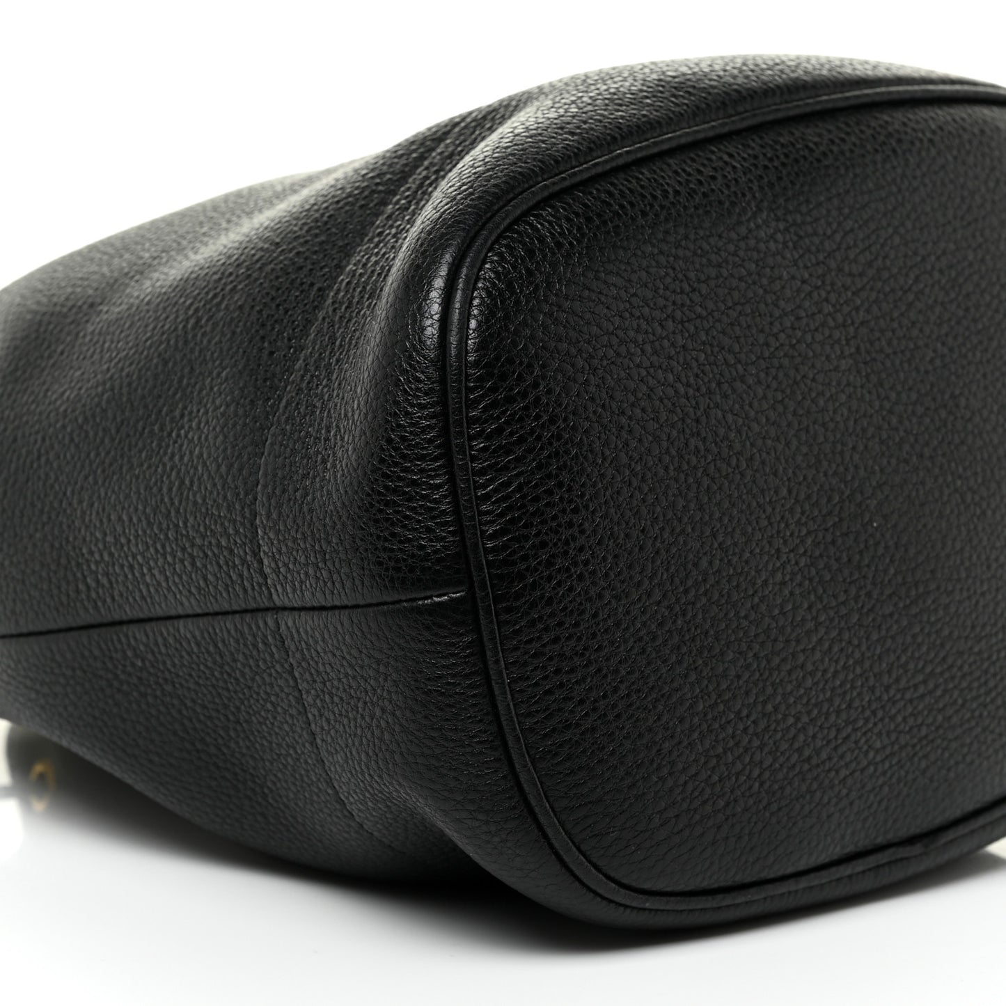 Vitello Daino Drawstring Bucket Black