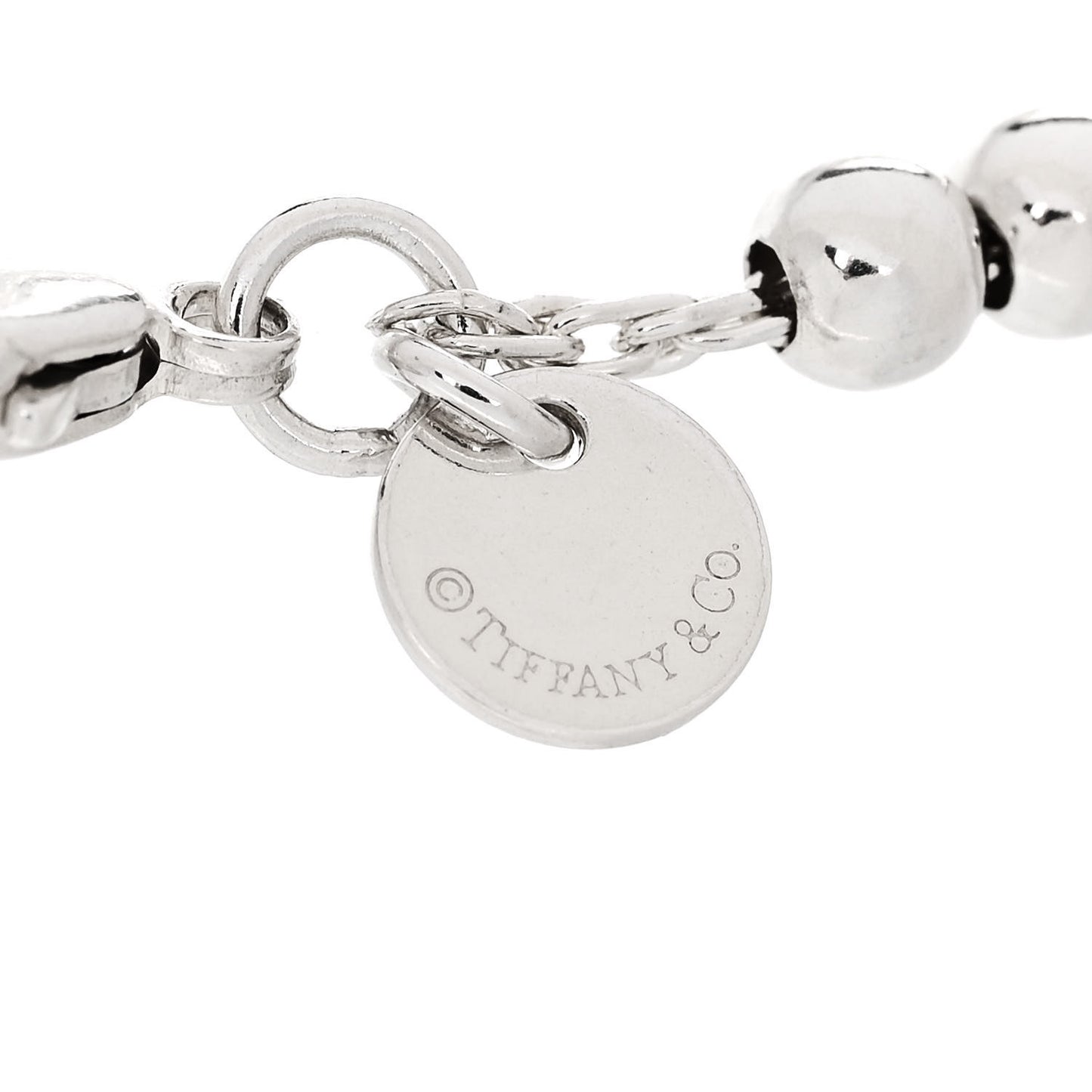 Sterling Silver Enamel 4mm Return To Tiffany Heart Tag Bead Bracelet Blue