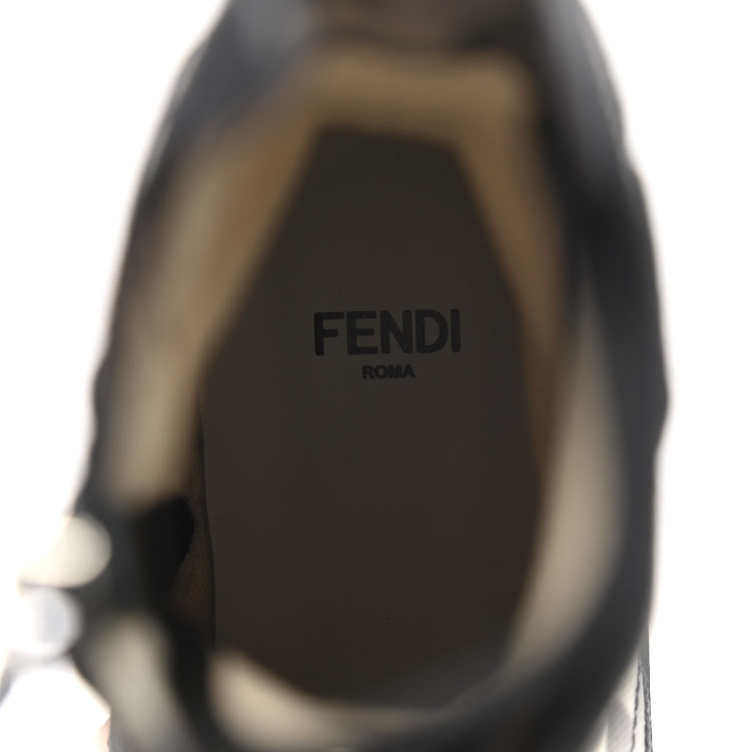 Fendi Canvas Floral Print Logo Bi-Color Womens Biker Boots 37 White Black 7 of 8