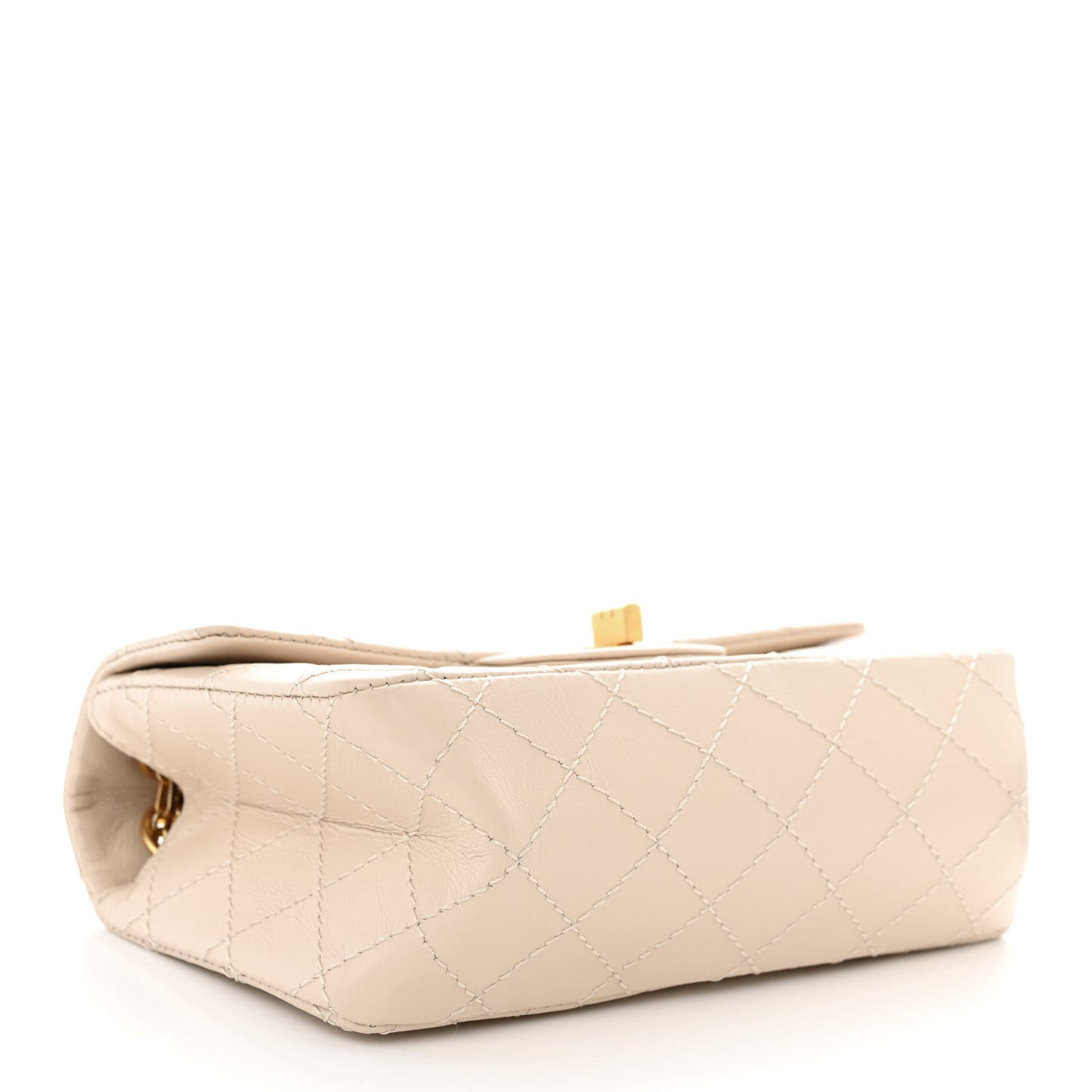 Aged Calfskin Quilted 2.55 Reissue Mini Flap Ecru