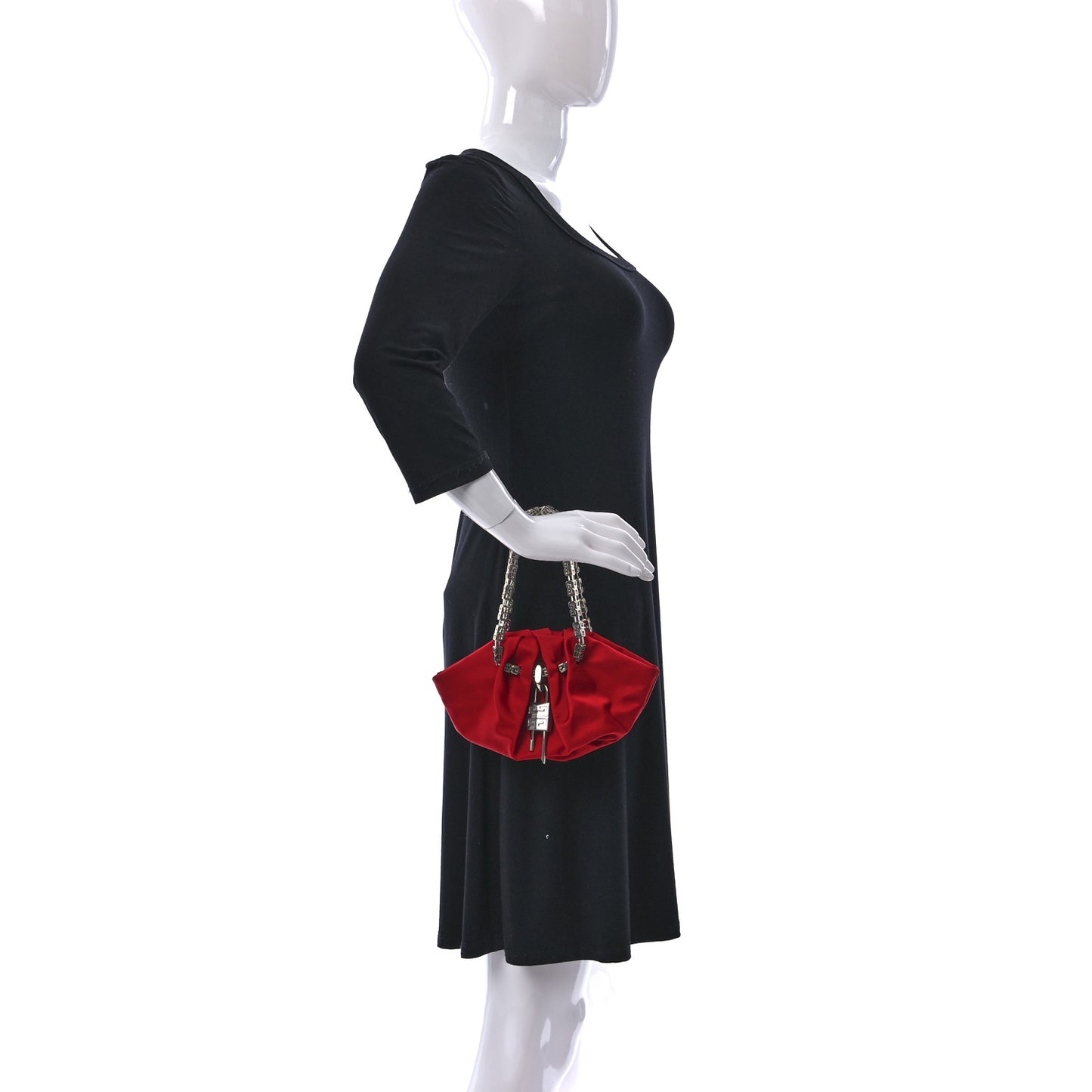 Satin Mini Kenny Shoulder Bag Red