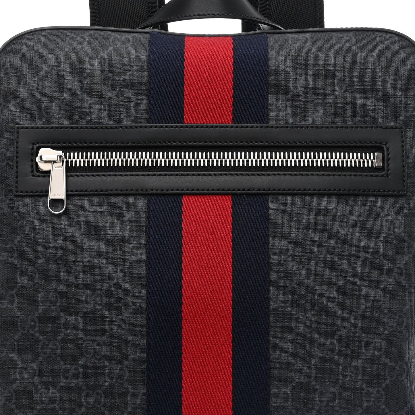 GG Supreme Monogram Web Tote Backpack Black Grey