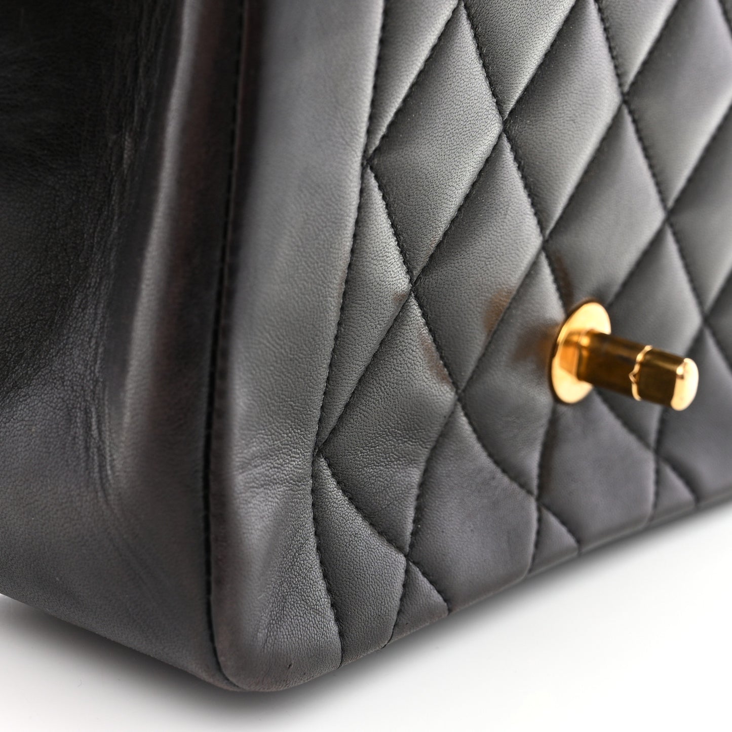 Lambskin Quilted Small Single Flap Black