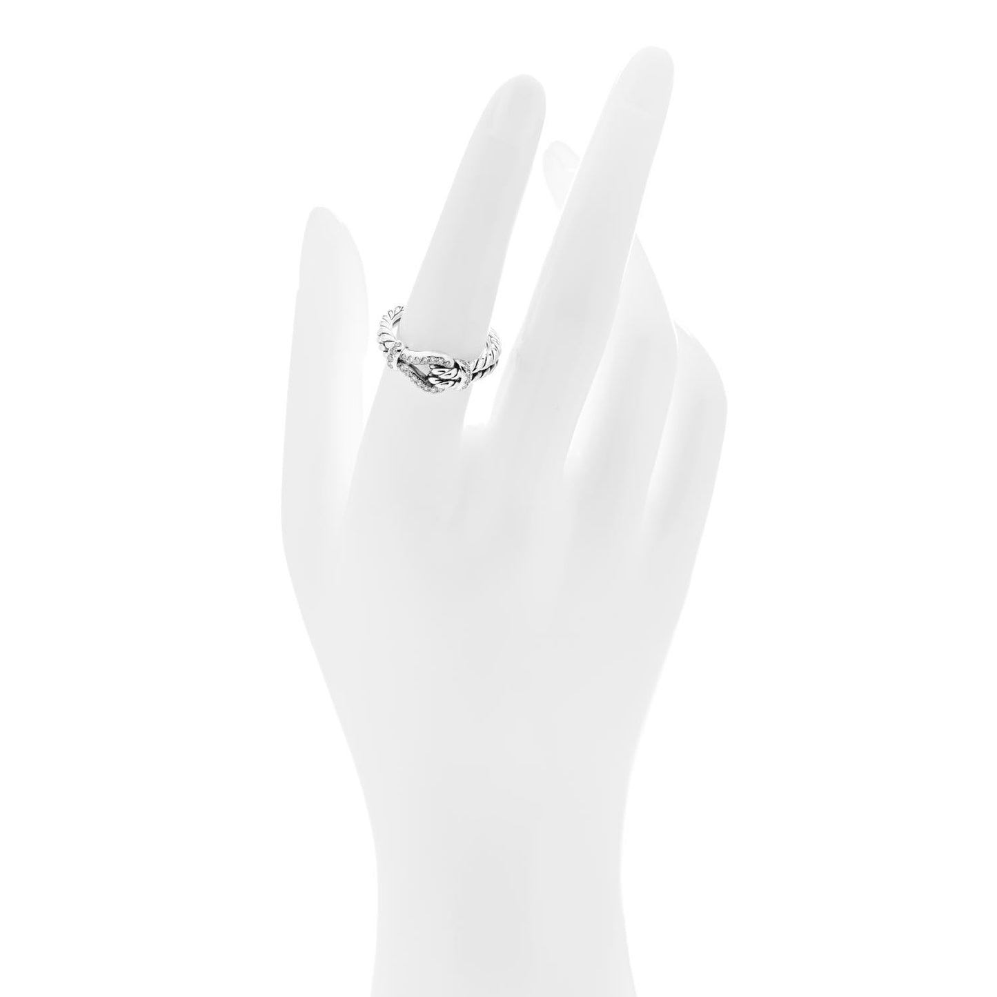 Sterling Silver Diamond Thoroughbred Loop Ring 54 7
