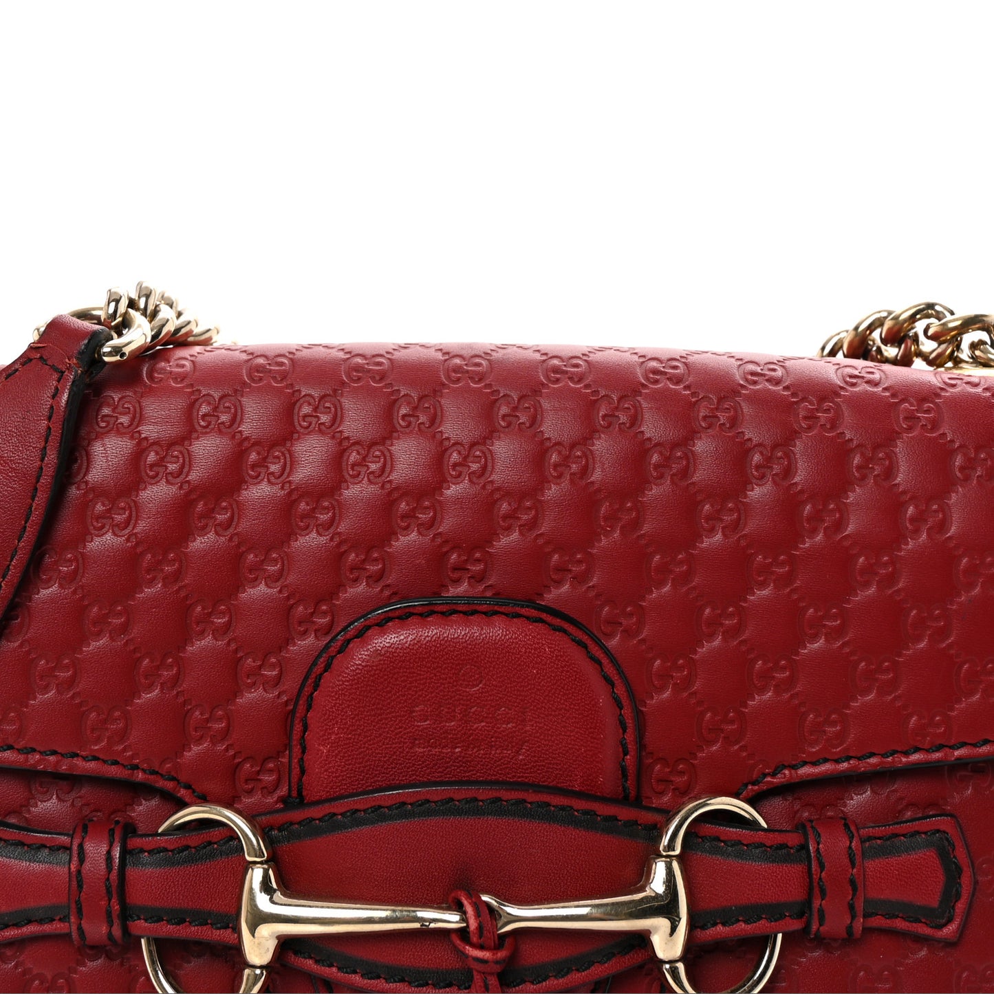 Microguccissima Medium Emily Chain Shoulder Bag Red