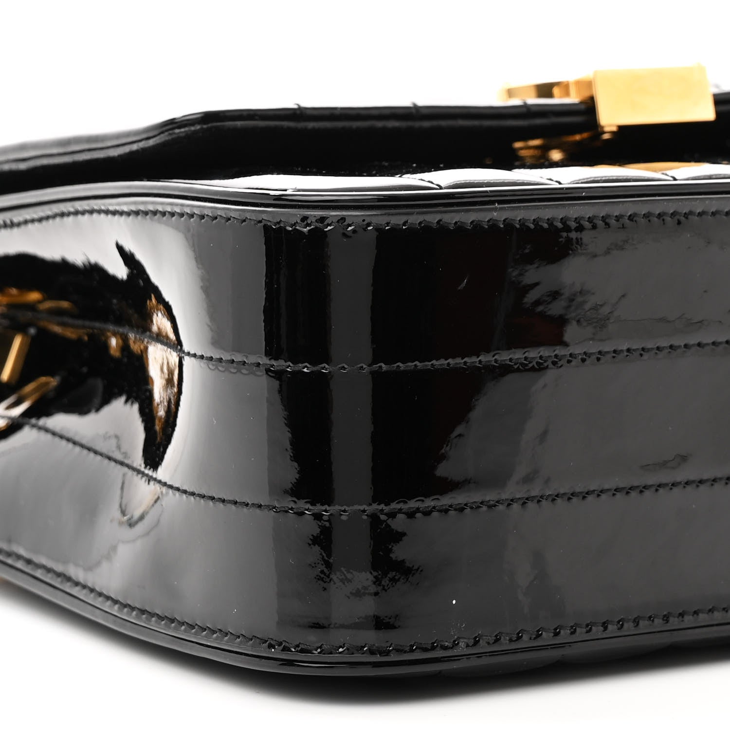 Saint Laurent Patent Calfskin Matelasse Monogram Medium Vicky Chain Bag Black 9 of 14