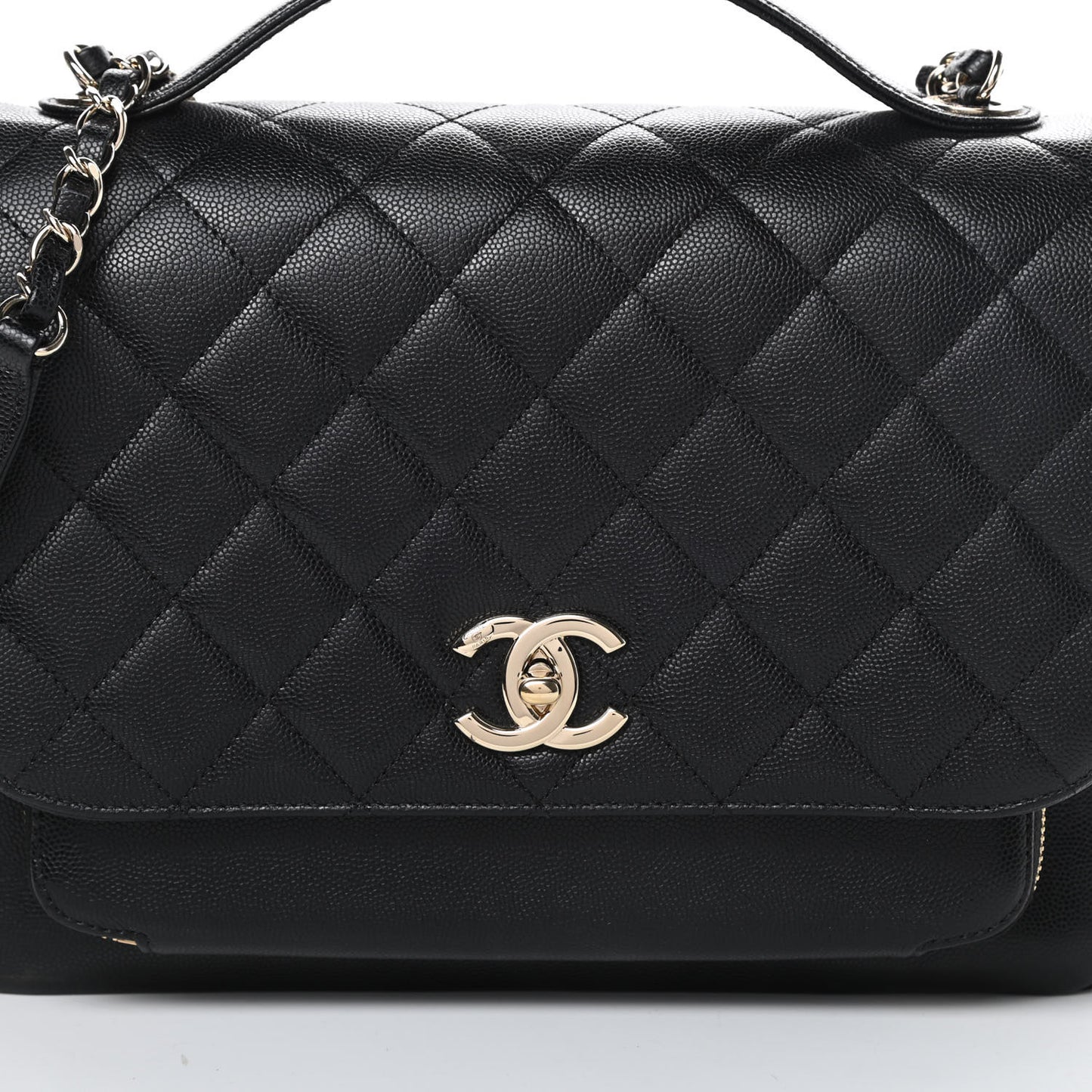 Caviar Quilted Large Business Affinity Flap Black