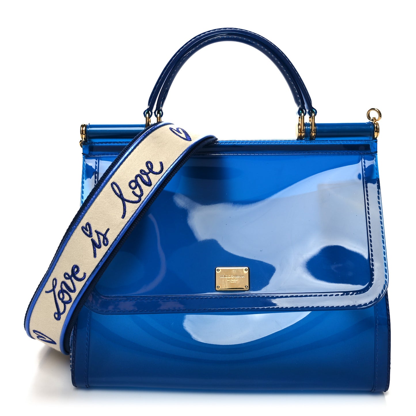 Rubber Semi-Transparent Miss Sicily Satchel Blue