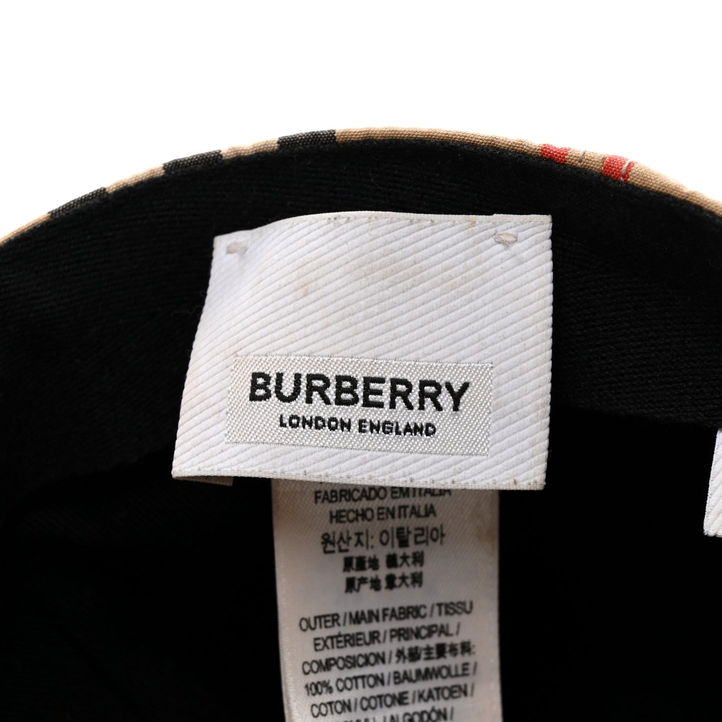 Cotton Vintage Check Monogram Baseball Hat M Archive Beige