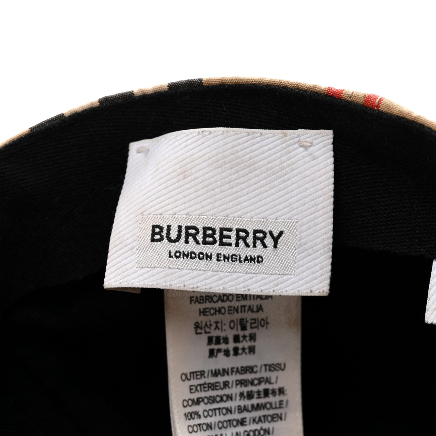 Burberry Cotton Vintage Check Monogram Baseball Hat M Archive Beige 8 of 10