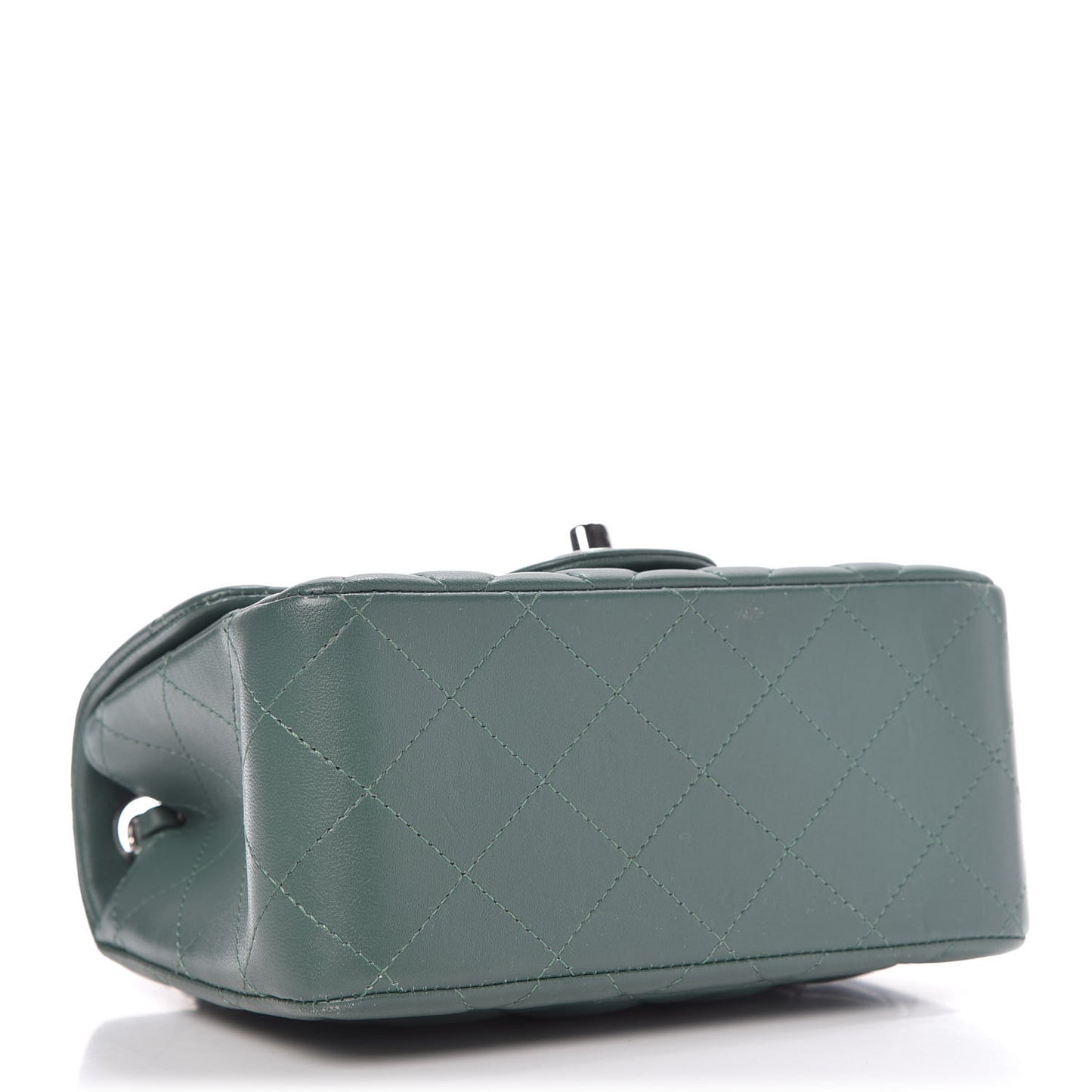 Lambskin Quilted Mini Square Flap Green