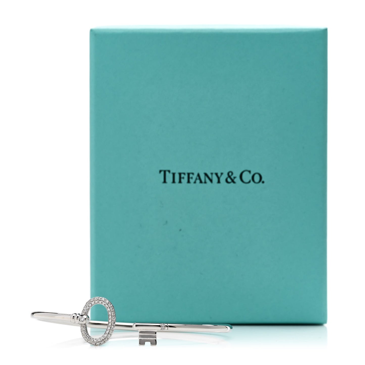 18K White Gold Diamond Keys Wire Bracelet