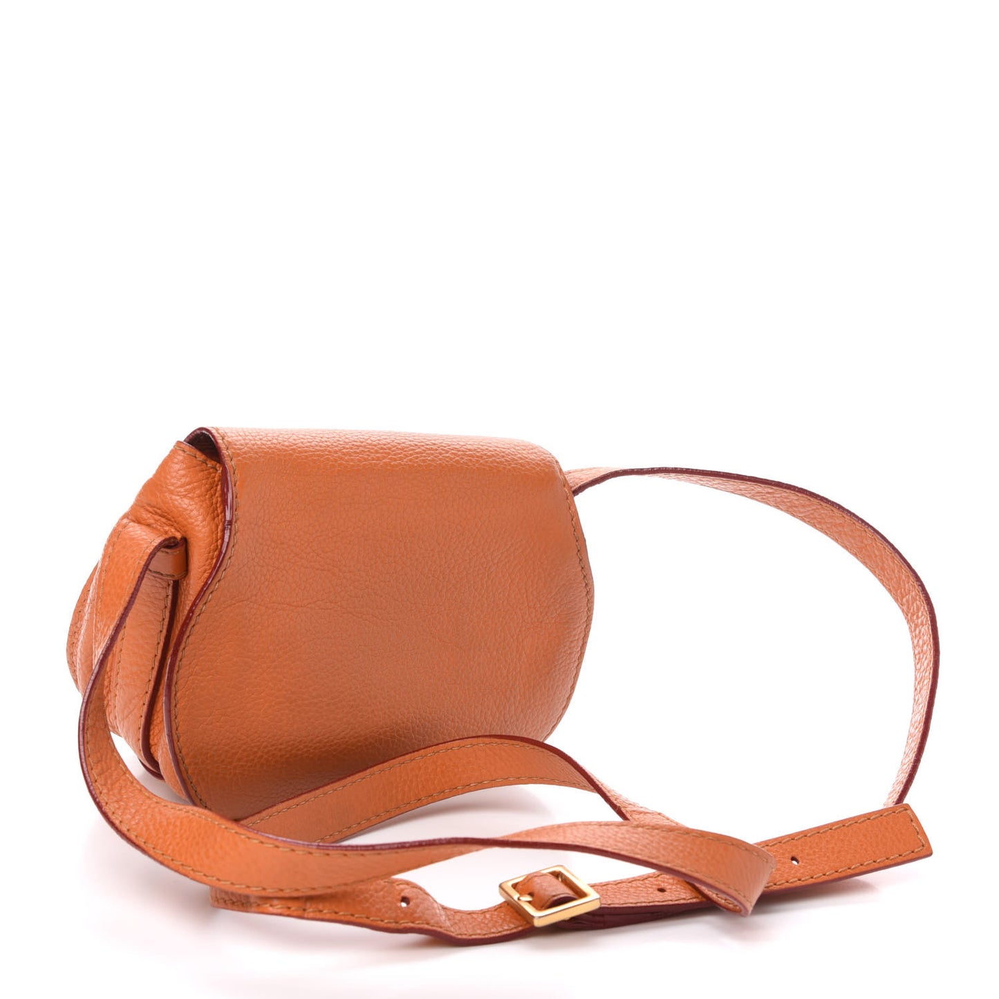 Calfskin Mini Marcie Round Crossbody Bag Orange