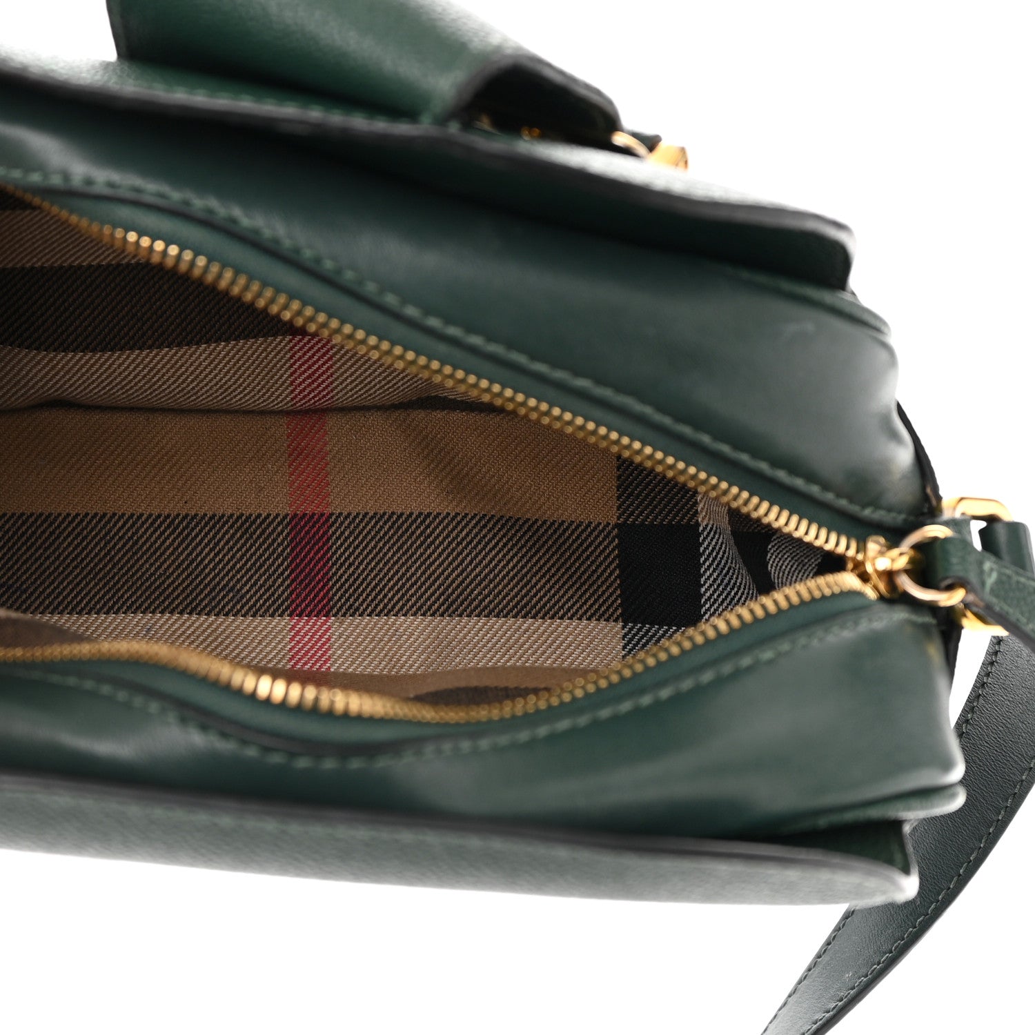 Burberry Soft Grain Calfskin Small Buckle Zip Bag Green 5 of 17