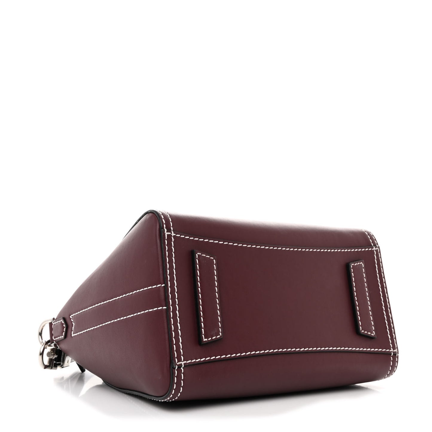 Calfskin Small Bi-Color Topstitch Antigona Oxblood Black
