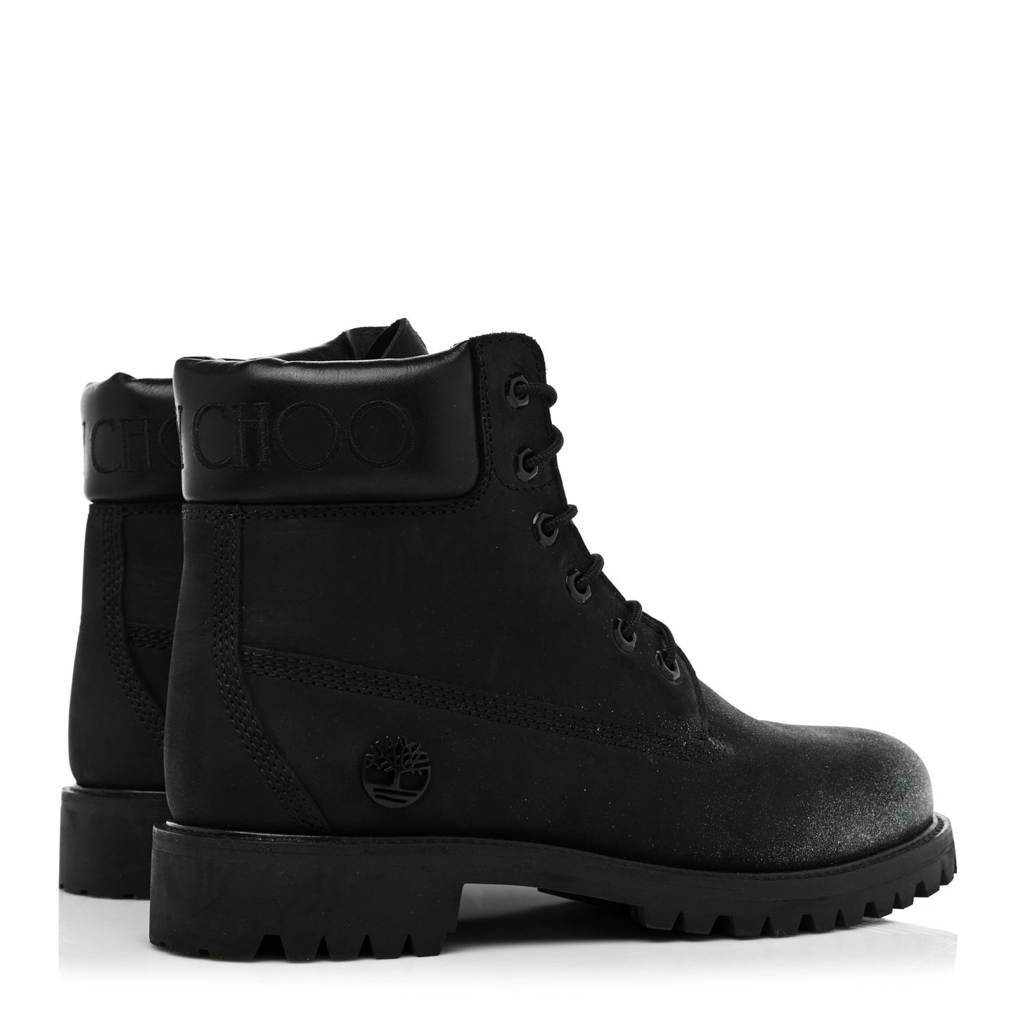 X TIMBERLAND Nubuck Glitter Ankle Boots 10 Black Gunmetal