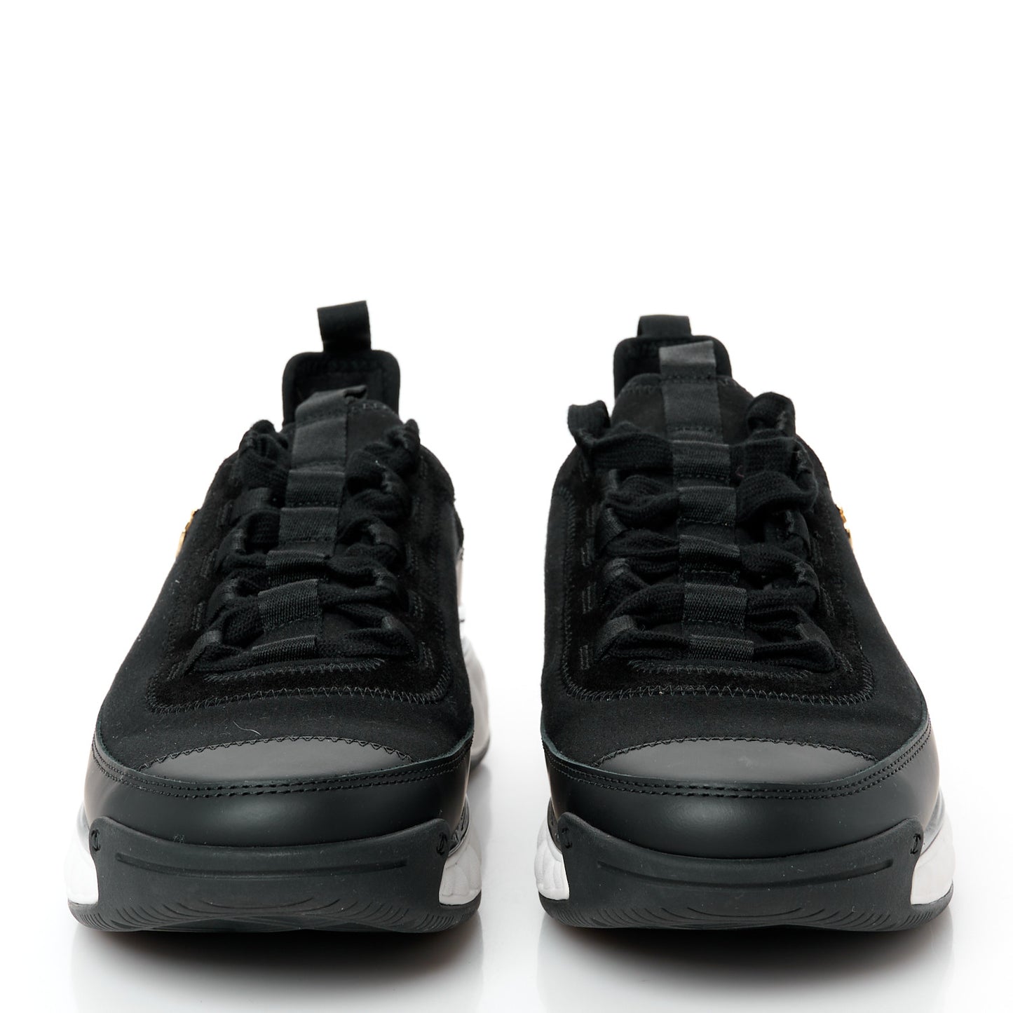 Velvet Calfskin Mixed Fibers CC Sneakers 40.5 Black