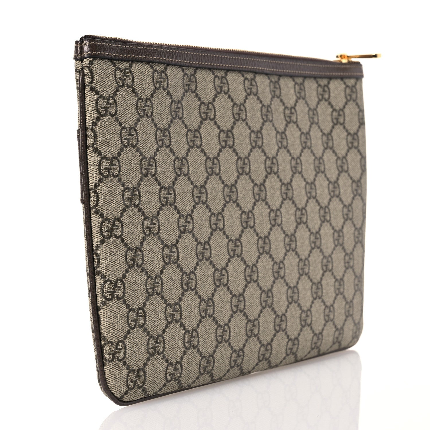 Gucci GG Supreme Monogram Large Ophidia Pouch Clutch Brown 3 of 10