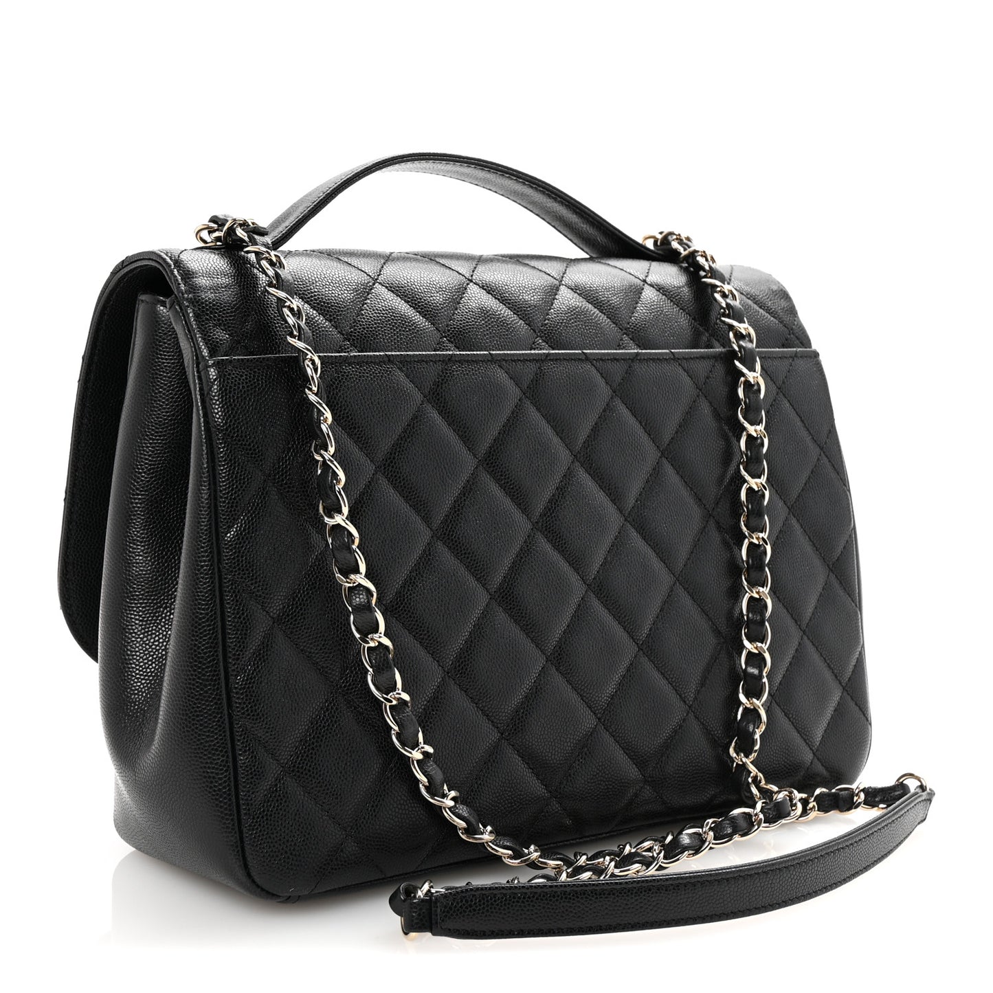 Caviar Quilted Large Business Affinity Flap Black