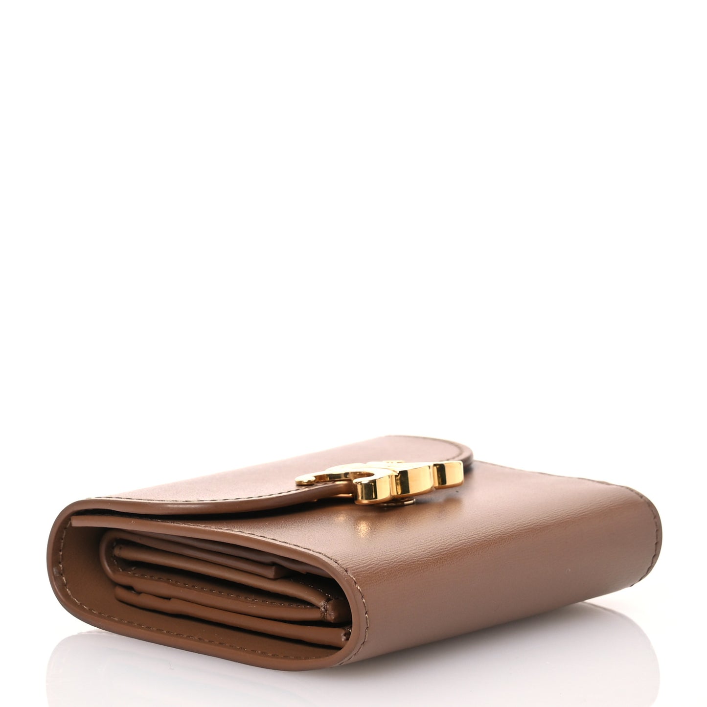 Triomphe Compact Wallet Natural Tan