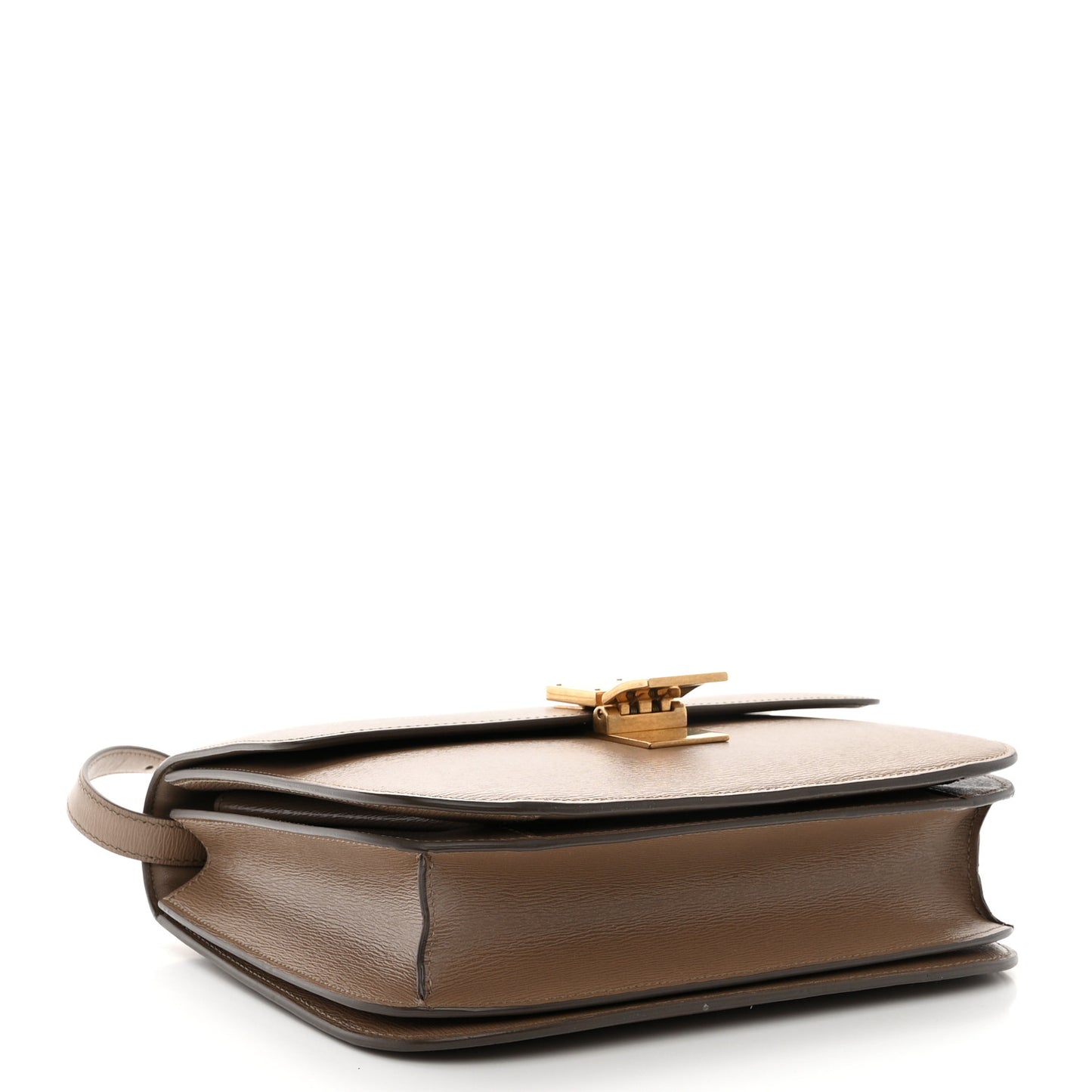 Liege Calfskin Medium Classic Box Flap Bag Taupe