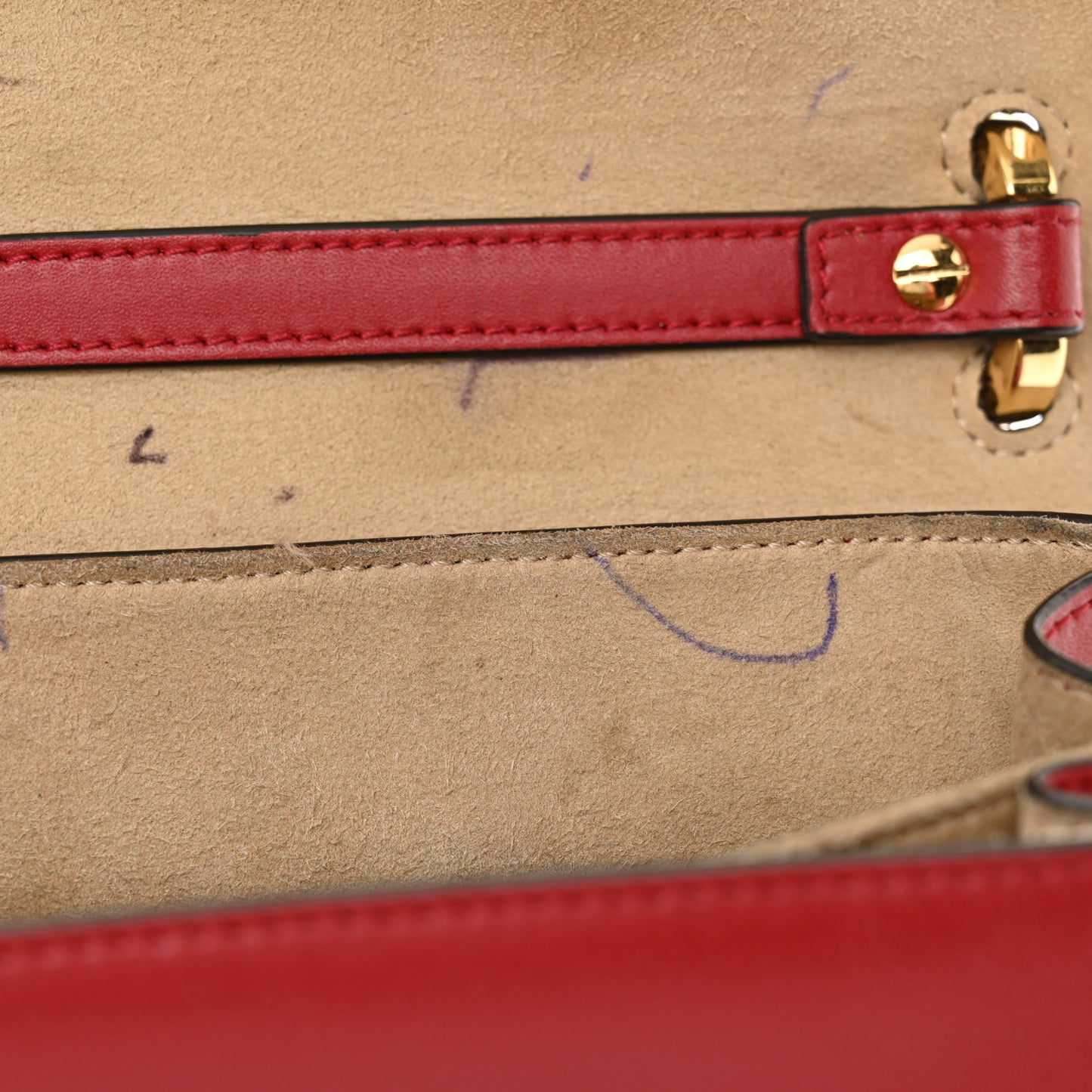 Vitello Liberty FF 1974 Embossed Small Kan I Shoulder Bag Fragola