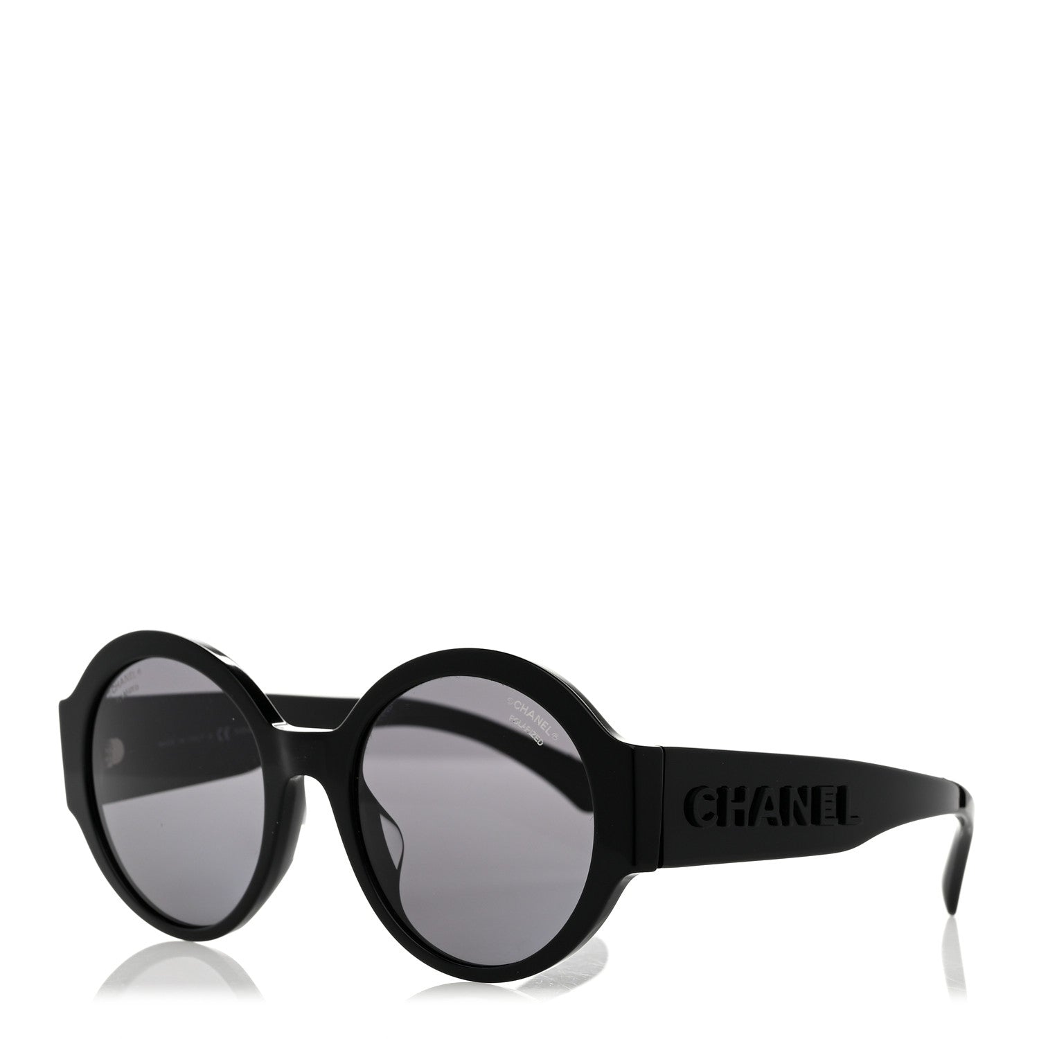 Chanel Acetate Polarized Round Sunglasses 5410-A Black 1 of 8