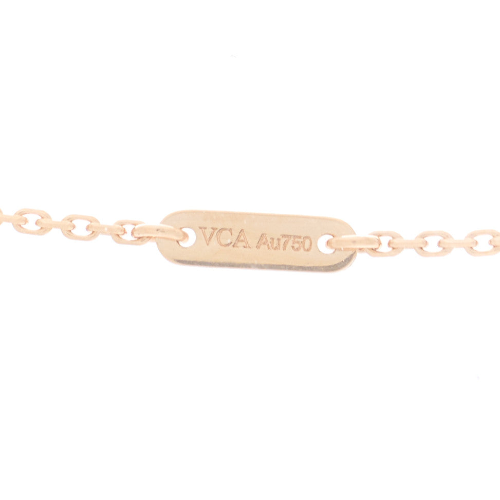18K Rose Gold Carnelian Sweet Alhambra Pendant Necklace