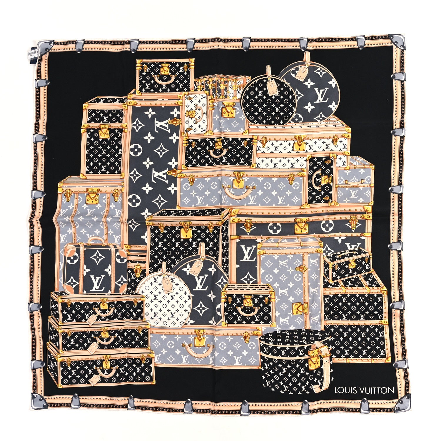 Louis Vuitton Silk Monogram Lets Go Scarf Black 1863129 – FASHIONPHILE