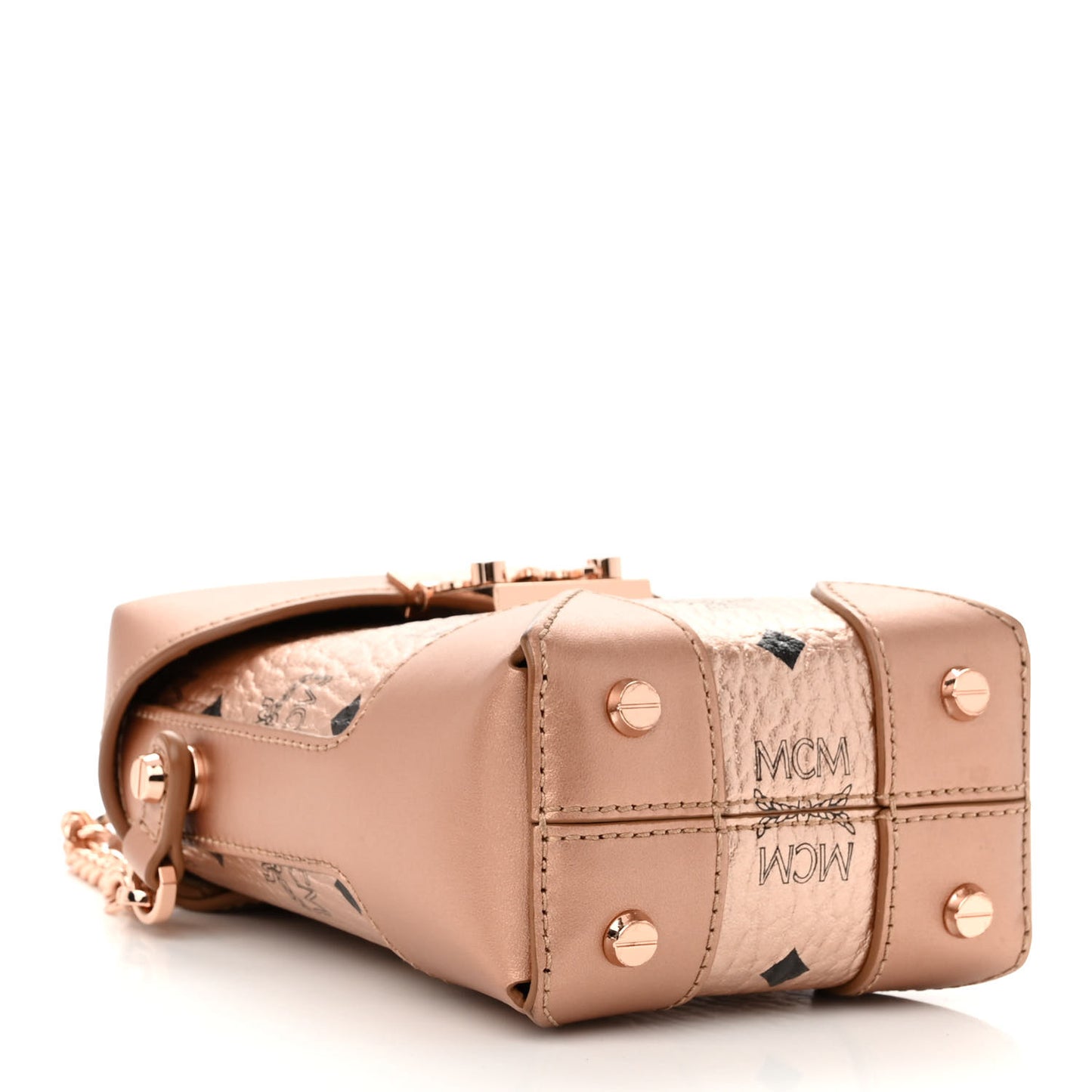Metallic Visetos Mini Soft Berlin Crossbody Champagne