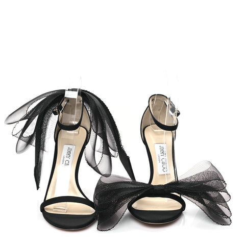 Grosgrain Aveline Bow 100 Sandals 37.5 Black