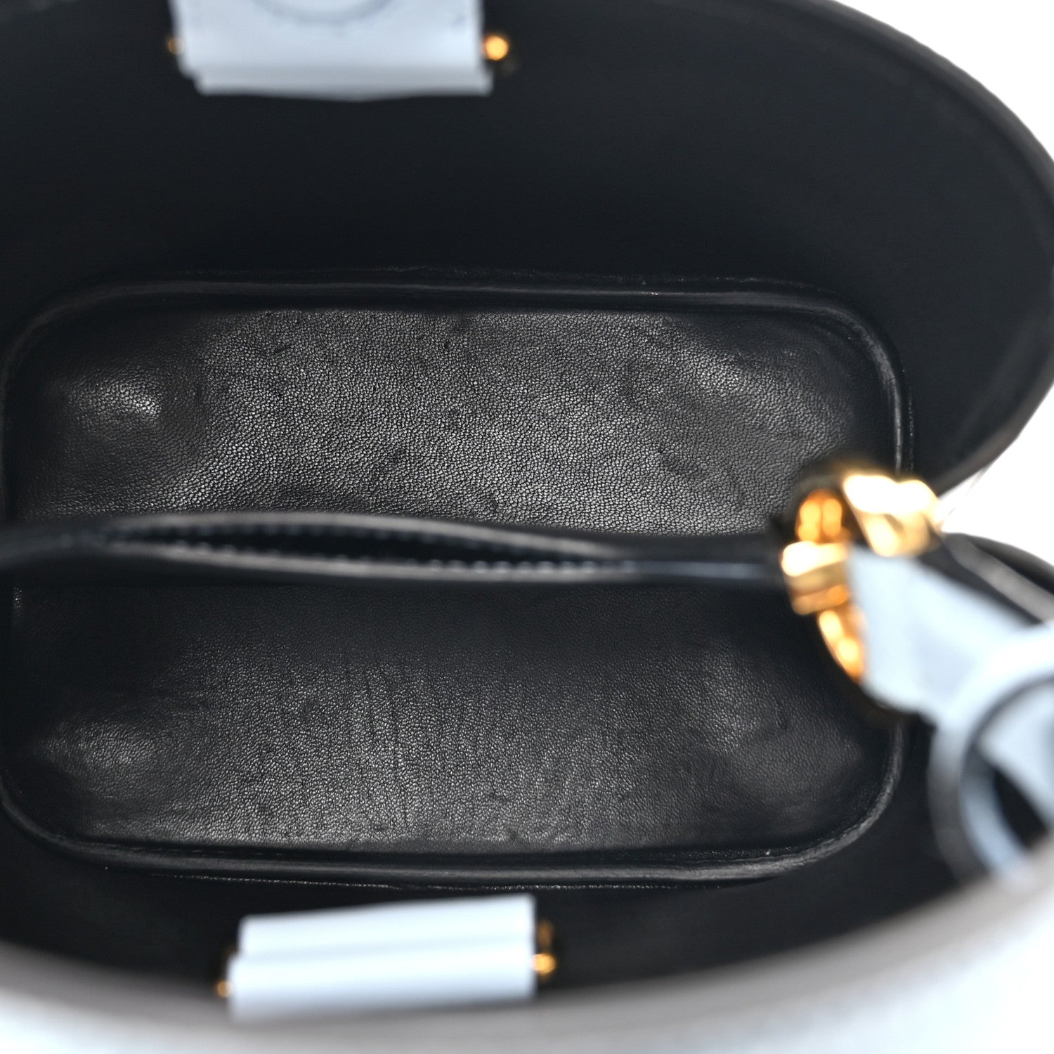 Prada Saffiano Cuir Calfskin Small Panier Bucket Bag Astrale Black 5 of 11