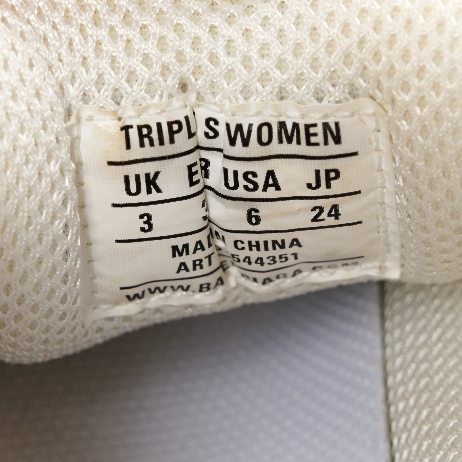 Balenciaga Fabric Mesh Clear Sole Womens Triple S Sneakers 36 White 9 of 9