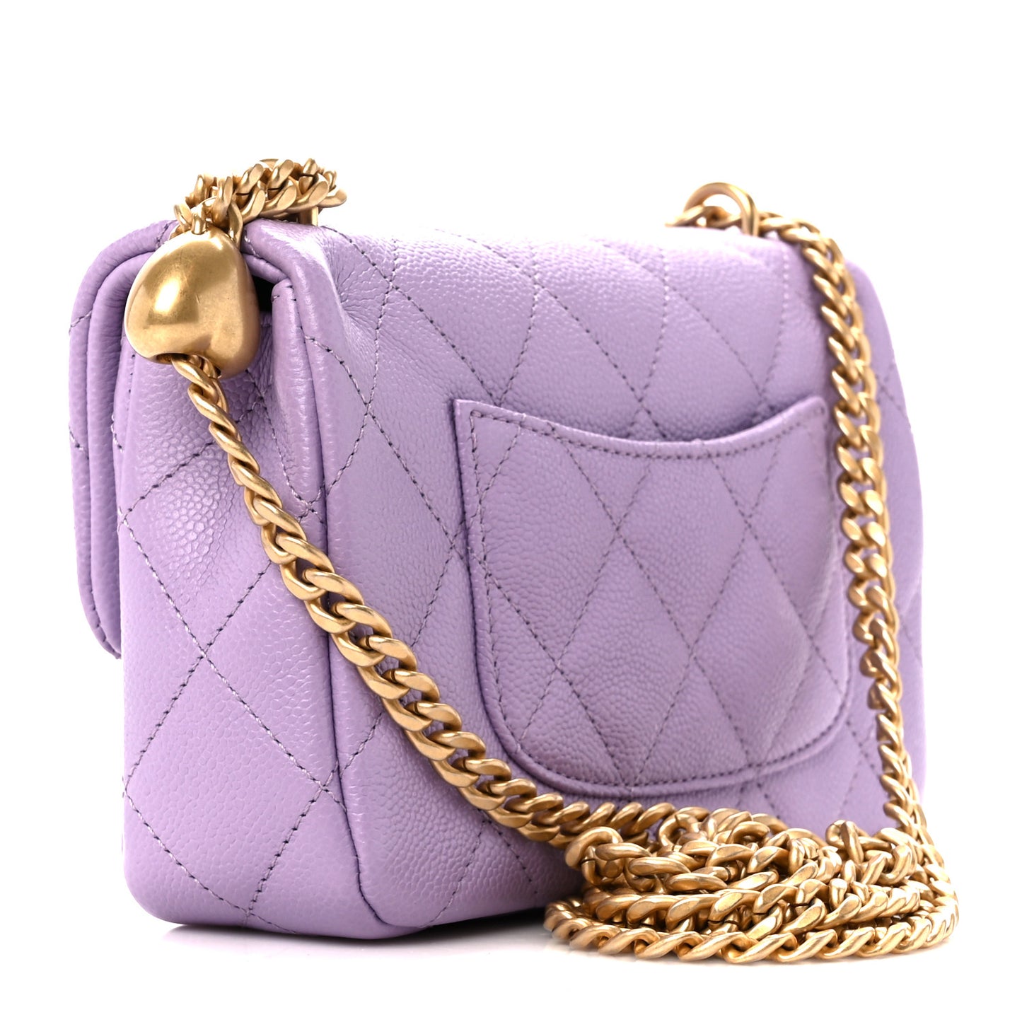 Caviar Quilted Mini Rectangular Sweetheart Flap Lilac