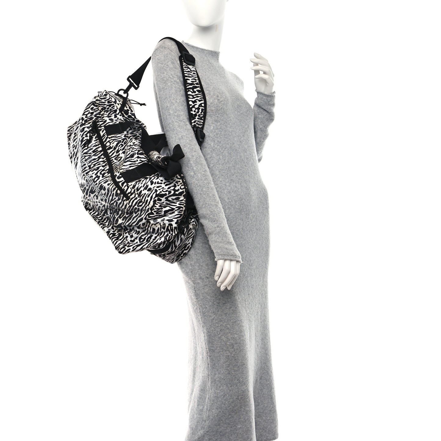 Nylon Nuxx Leopard Ripstop Duffle Black White