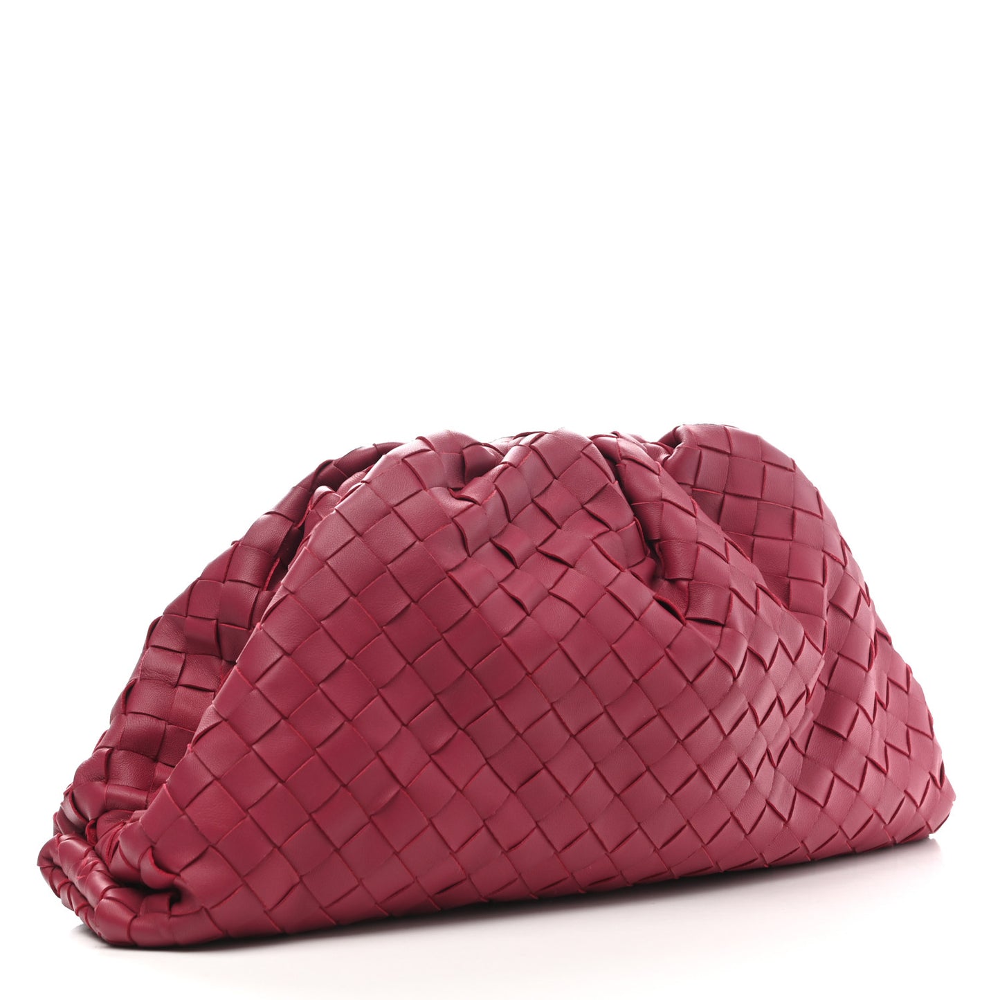 Nappa Maxi Intrecciato The Pouch Oversized Clutch Dark Red