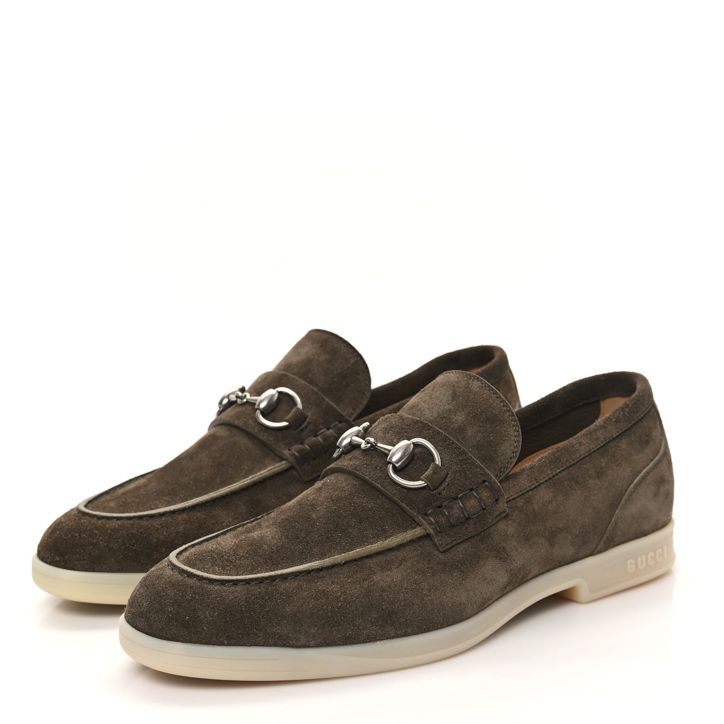Konrad Suede Mens Horsebit Loafers 8 Olive Green