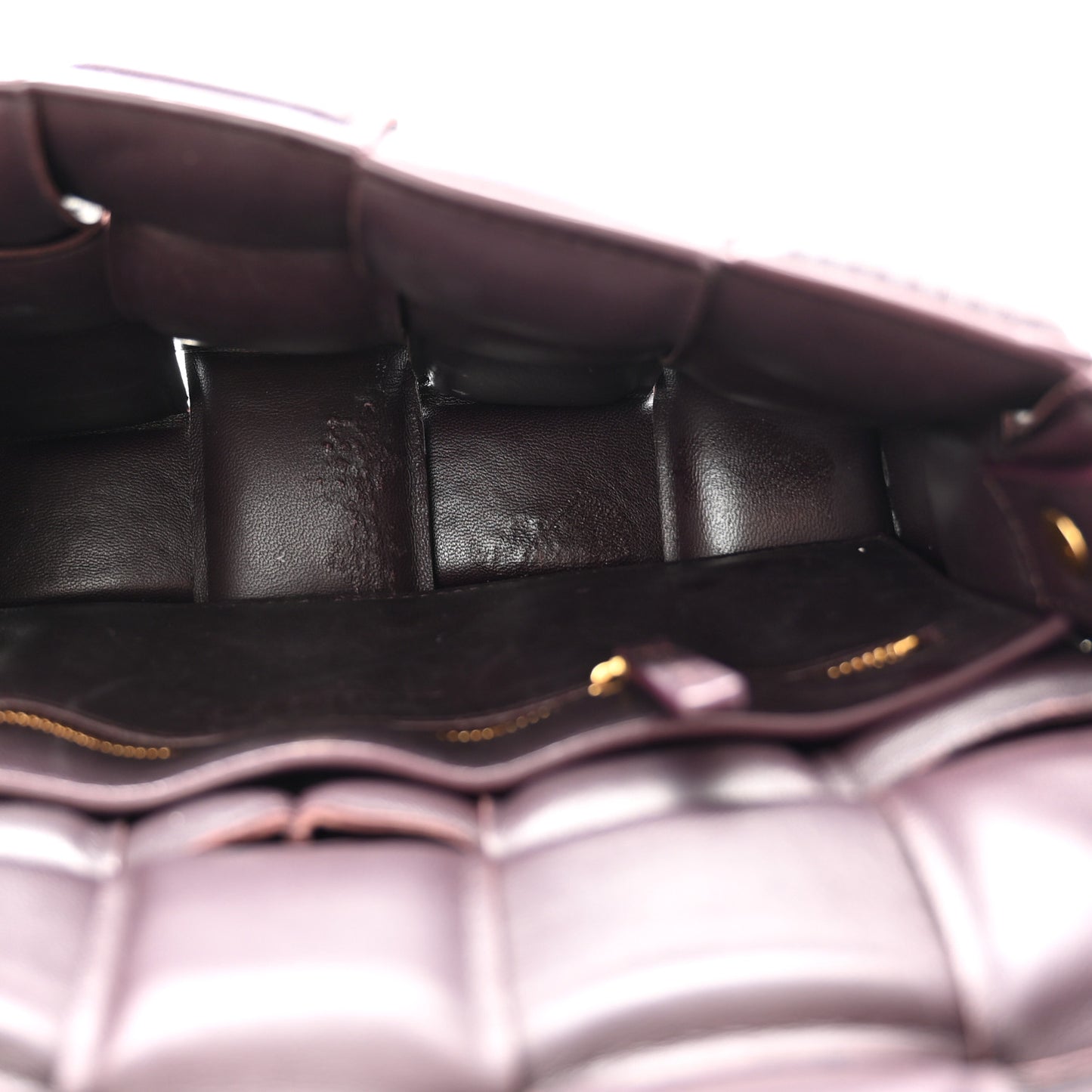Nappa Maxi Intreccio Padded Cassette Crossbody Bag Grape
