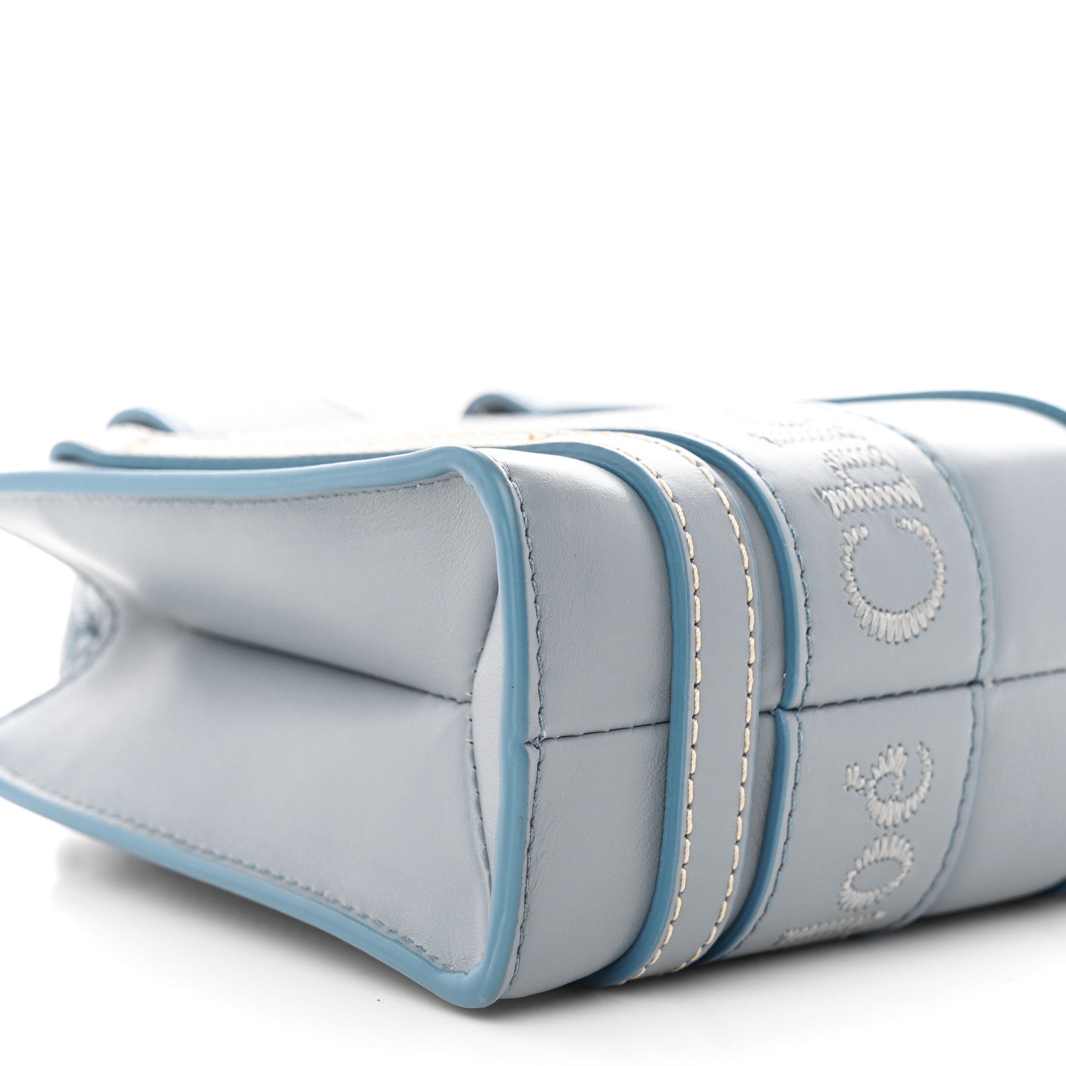 Chloe Calfskin Mini Woody Ribbon Tote Storm Blue 9 of 10