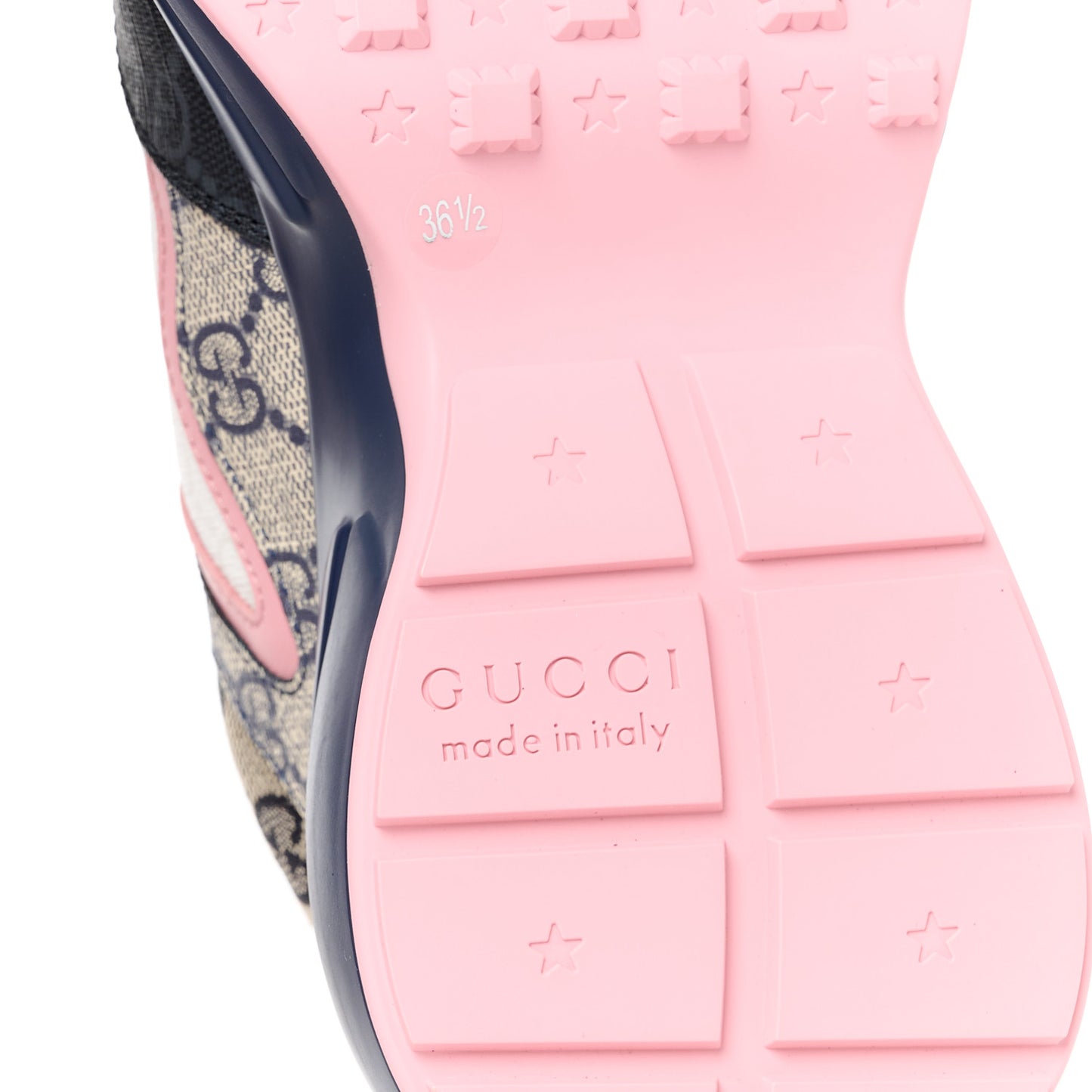 GG Supreme Monogram Rhyton Sneakers 36.5 Beige Blue Pale Pink