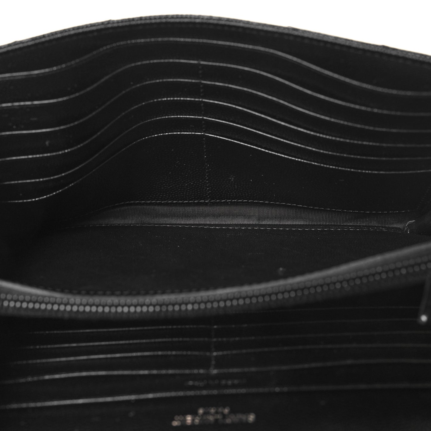 Grain De Poudre Matelasse Chevron Monogram Monochrome Chain Wallet Black