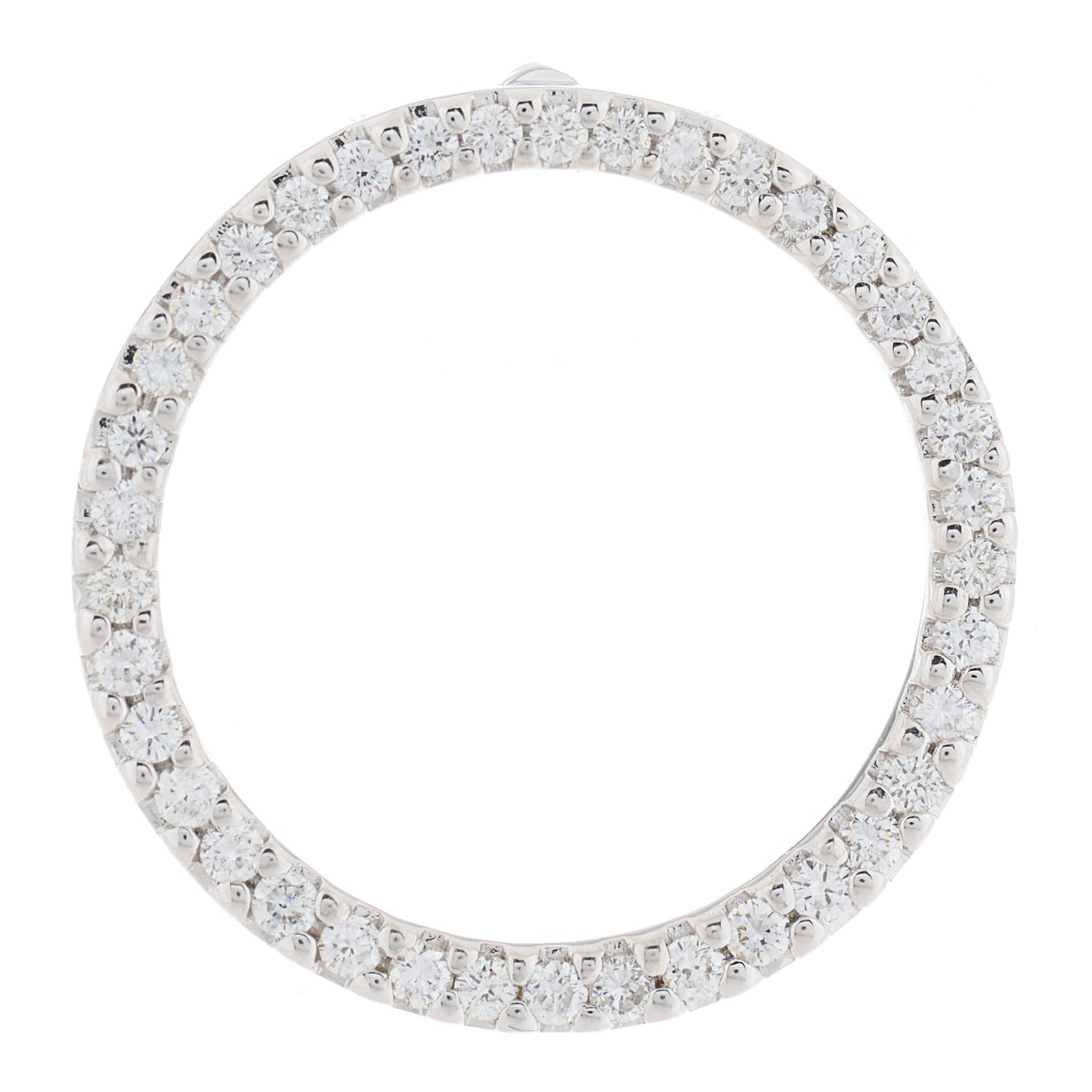 18K White Gold Diamond Tiny Treasures Circle Pendant