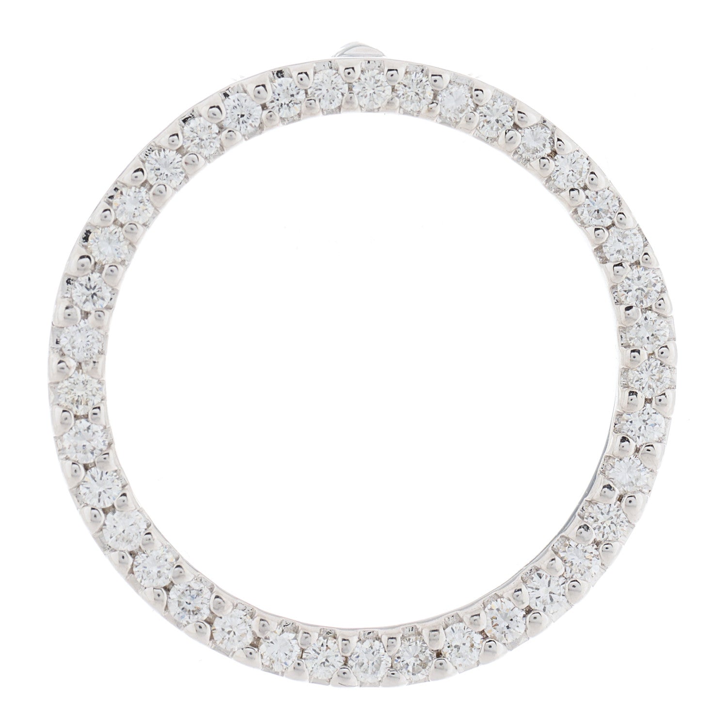Roberto Coin 18K White Gold Diamond Tiny Treasures Circle Pendant 1 of 3