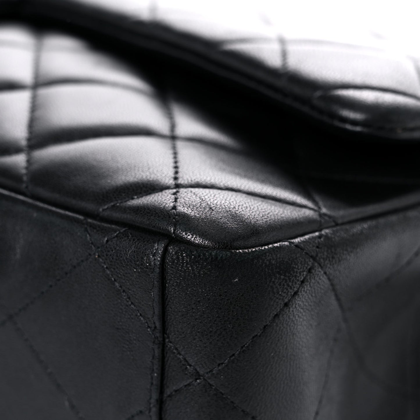 Lambskin Quilted Maxi Double Flap Black