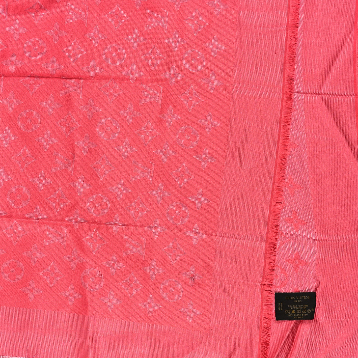 Silk Lurex Wool Monogram Shine Shawl Fuchsia